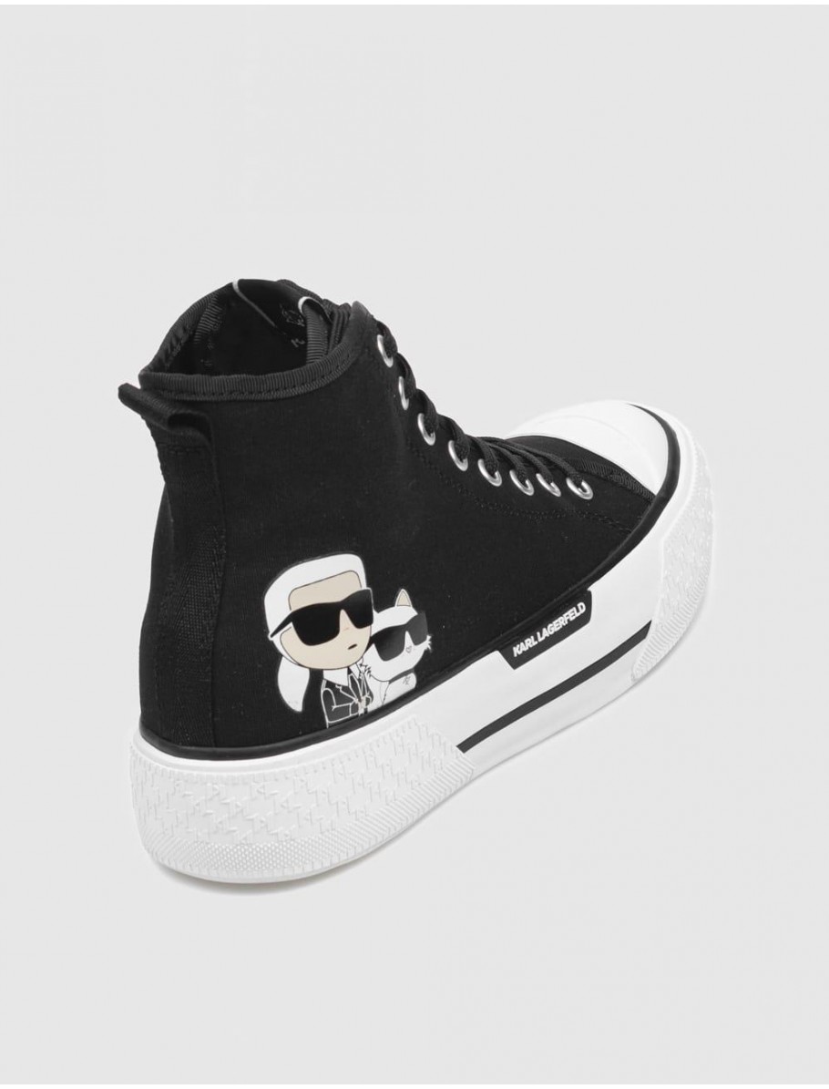 ZAPATILLA ABOTINADA KARL LAGERFELD KAMPUS MAX III TWIN NFT HI LACE NEGRO