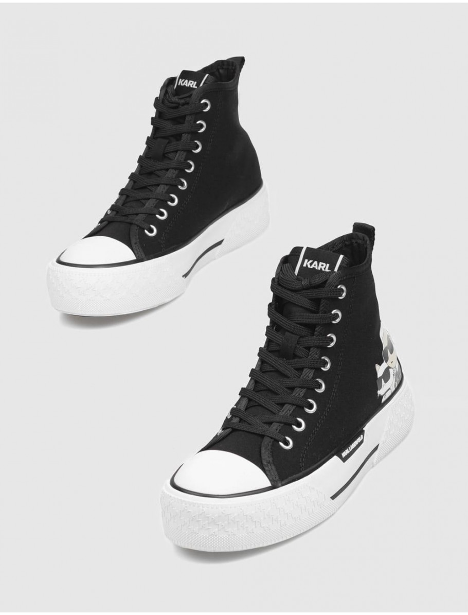ZAPATILLA ABOTINADA KARL LAGERFELD KAMPUS MAX III TWIN NFT HI LACE NEGRO