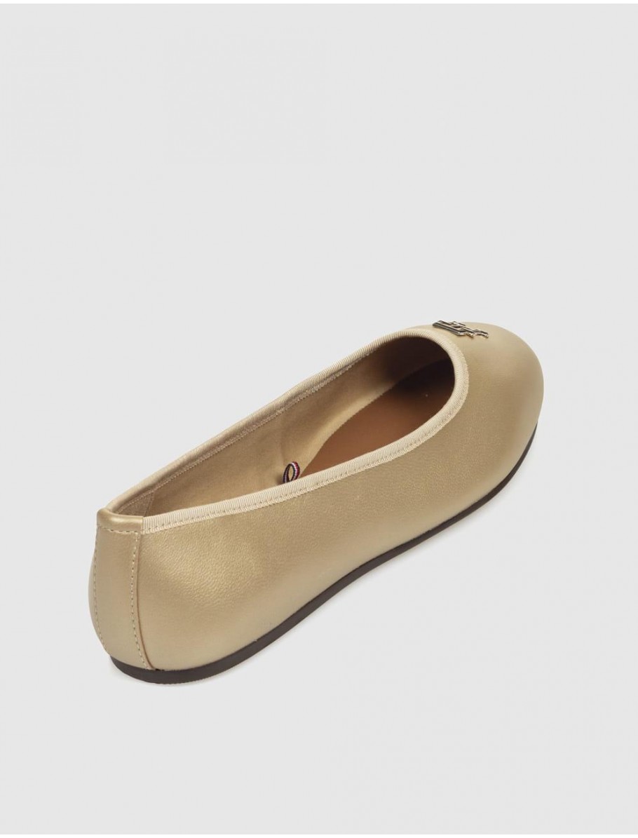BAILARINA TOMMY HILFIGER GOLD LEATHER BALLERINA ORO