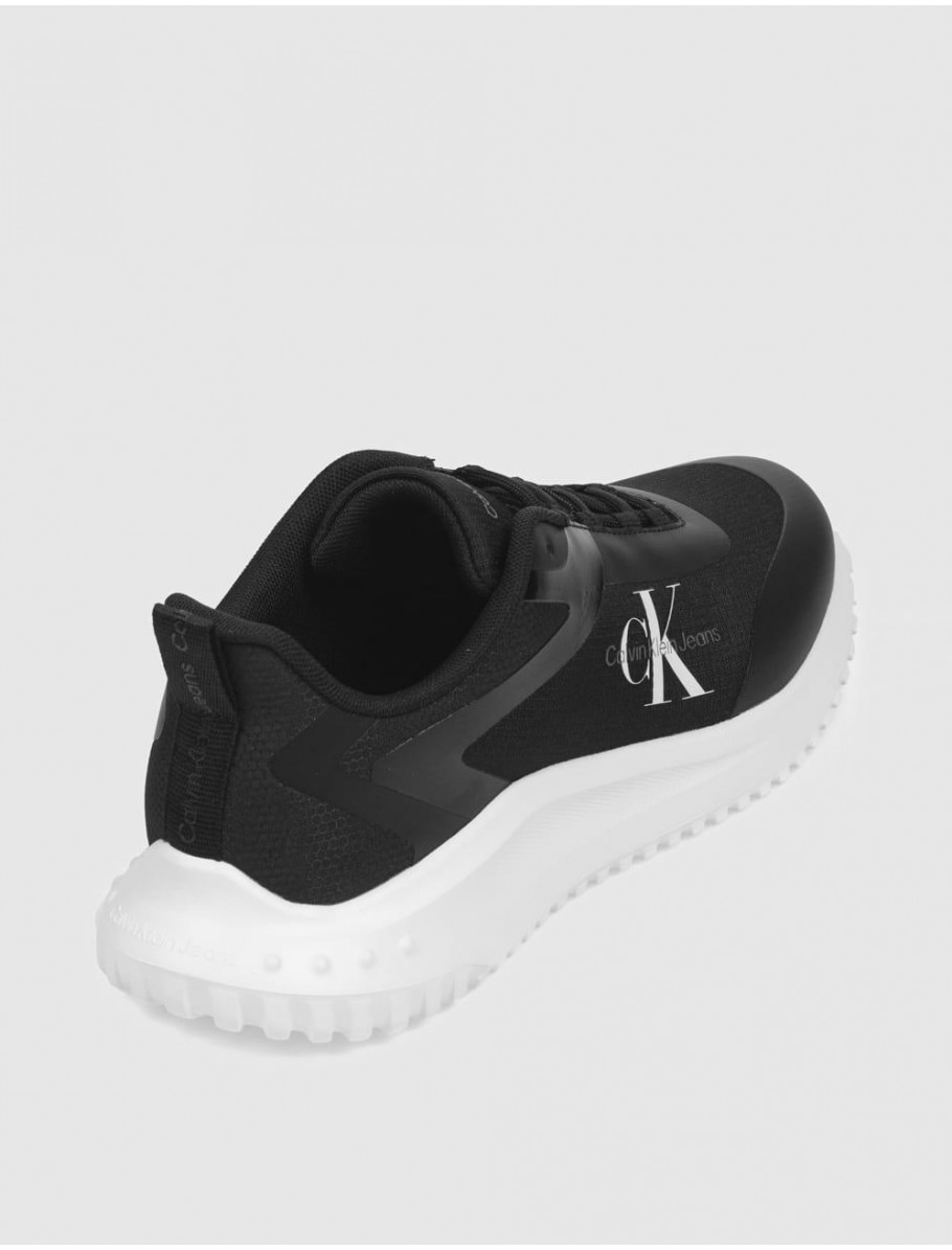 ZAPATILLA CALVIN KLEIN EVA RUNNER LOW LACE ML MIX NEGRO