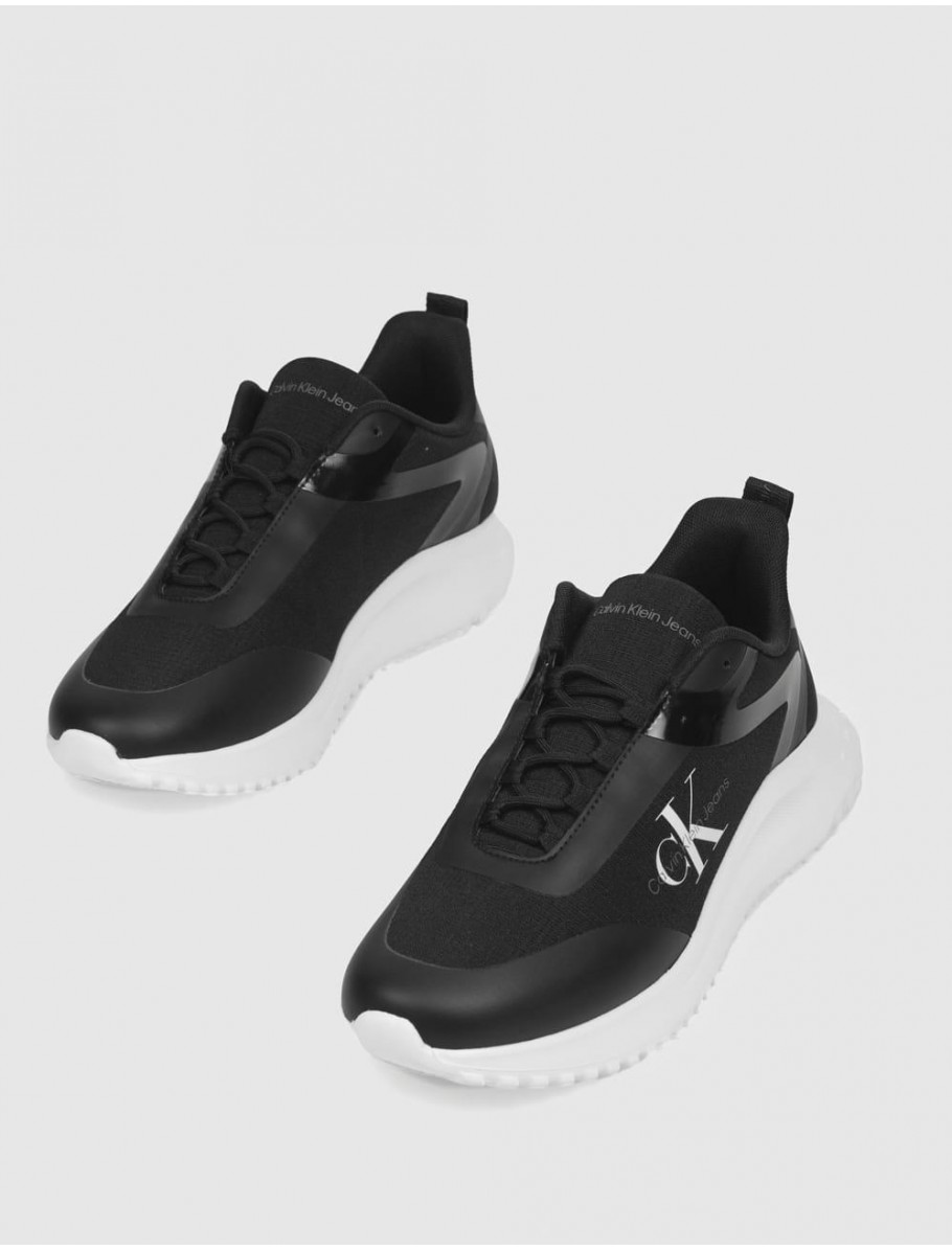 ZAPATILLA CALVIN KLEIN EVA RUNNER LOW LACE ML MIX NEGRO