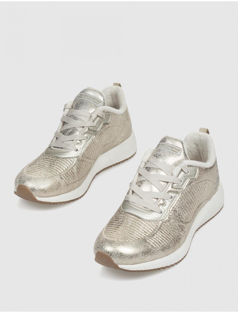 ZAPATILLA SKECHERS BOBS SPORT SQUAD SPARKLE LIFE PLATINO