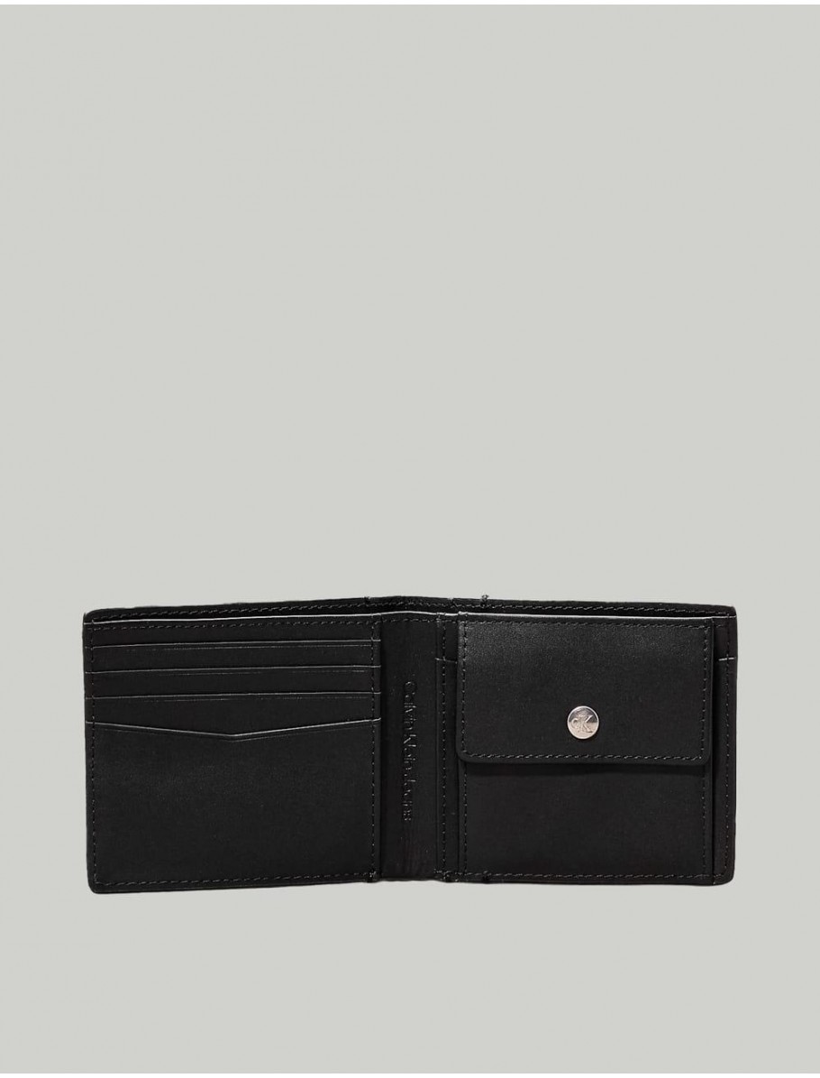 CARTERA CALVIN KLEIN LOGO EMBOSS BIFOLD W COIN NEGRO
