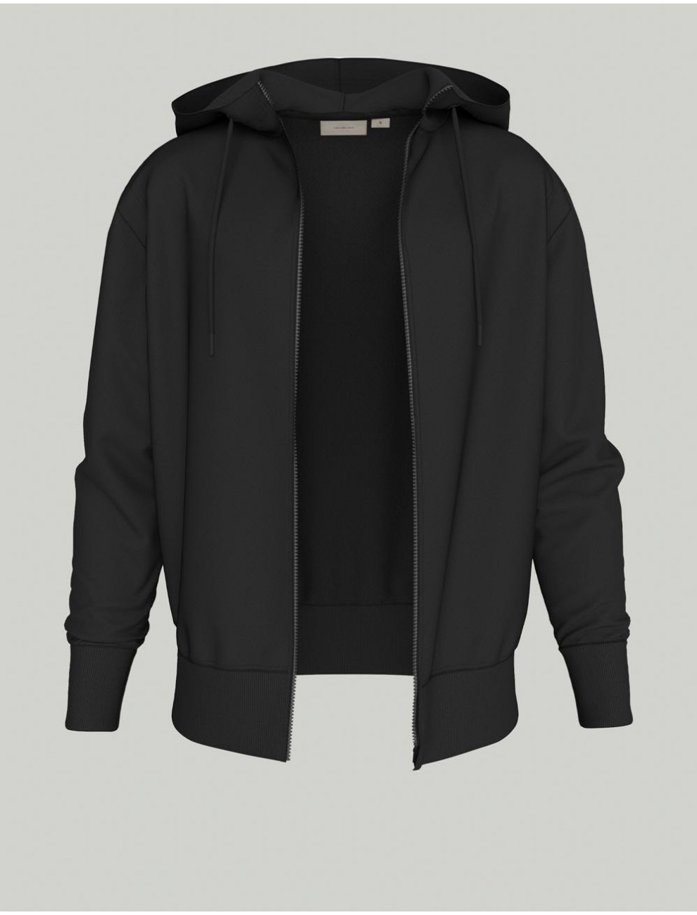 SUDADERA CALVIN KLEIN LOGO TAPE ZIP THROUGHHOODIE NEGRO