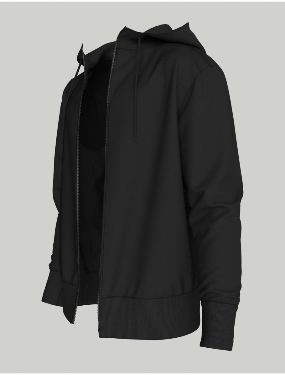 SUDADERA CALVIN KLEIN LOGO TAPE ZIP THROUGHHOODIE NEGRO