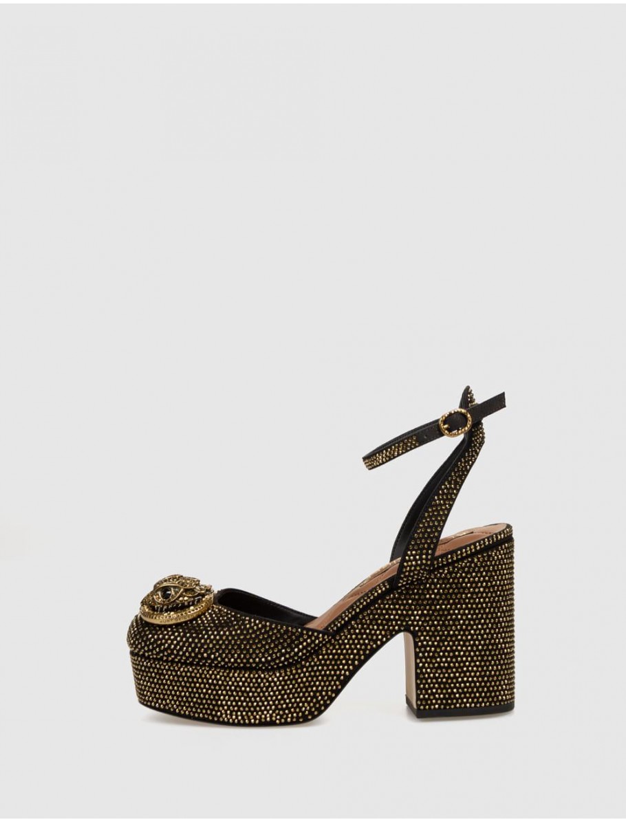 SANDALIA KURT GEIGER CHELSEA CLOSED PLATFORM NEGRO