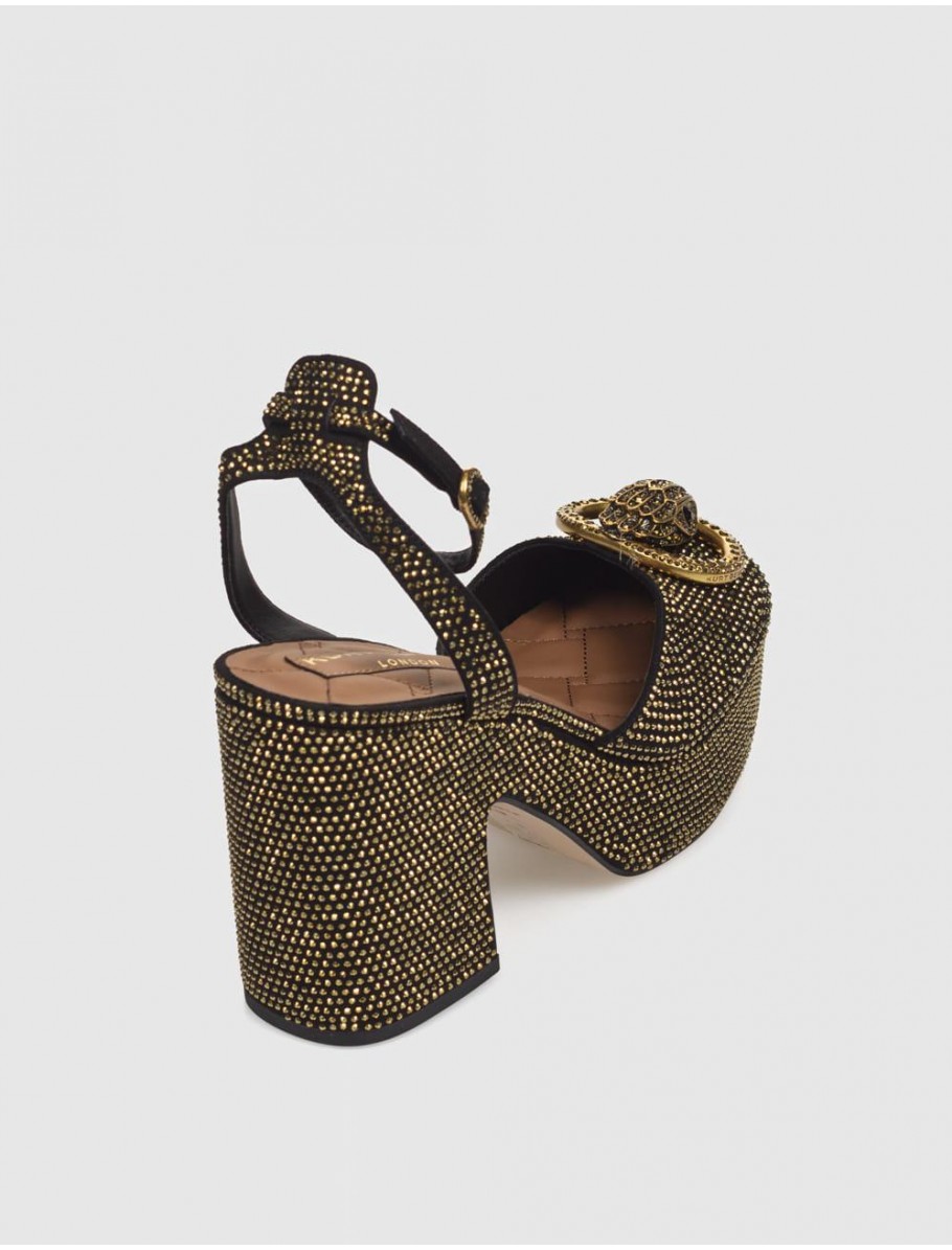 SANDALIA KURT GEIGER CHELSEA CLOSED PLATFORM NEGRO