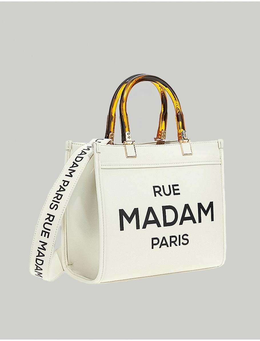 BOLSO RUE MADAM PARIS ICON MINI TOTE BLANCO
