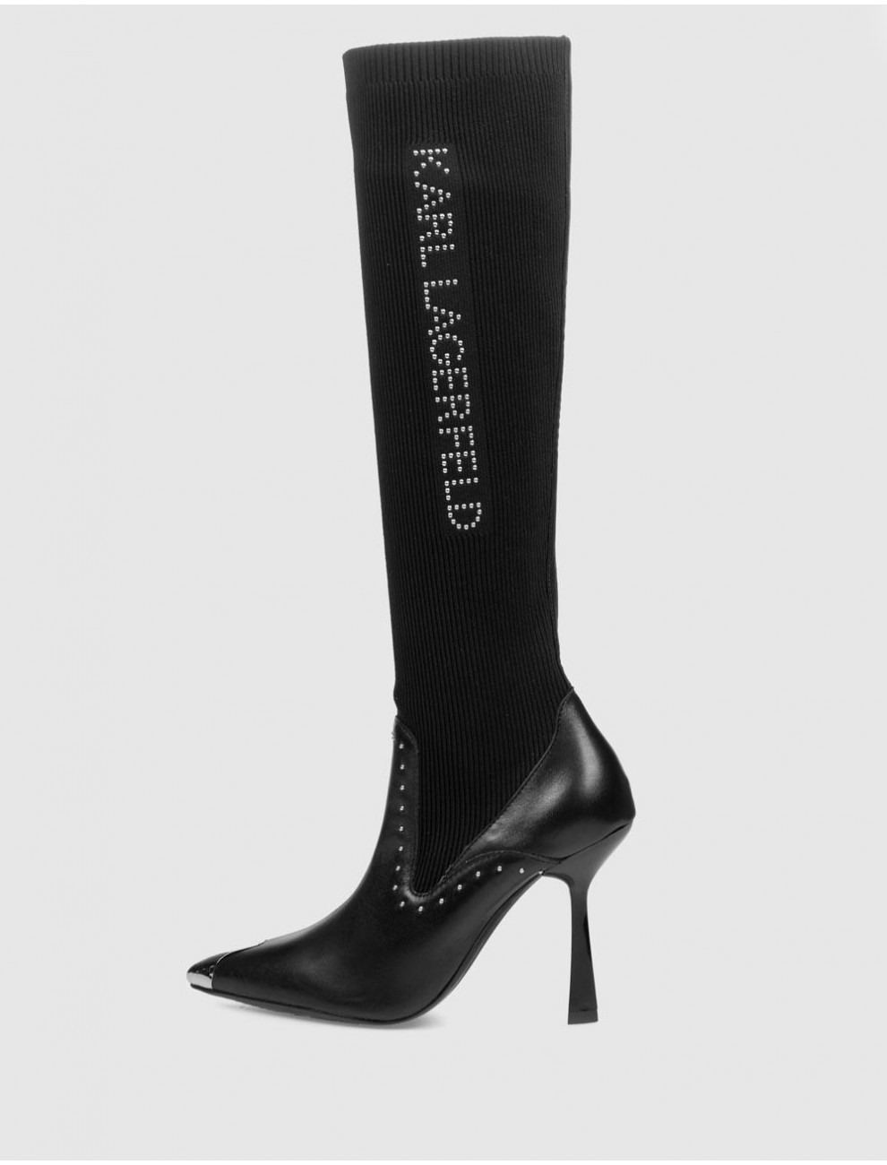 BOTA KARL LAGERFED PANDARA II STUDS HI LEG BOOT NEGRO