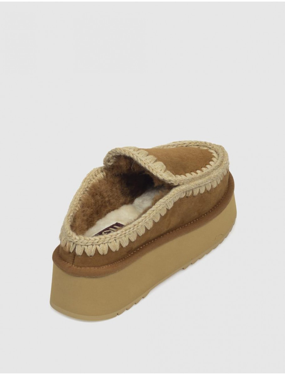 ZUECO MOU CLOG ESKIMO PLATFORM CUERO
