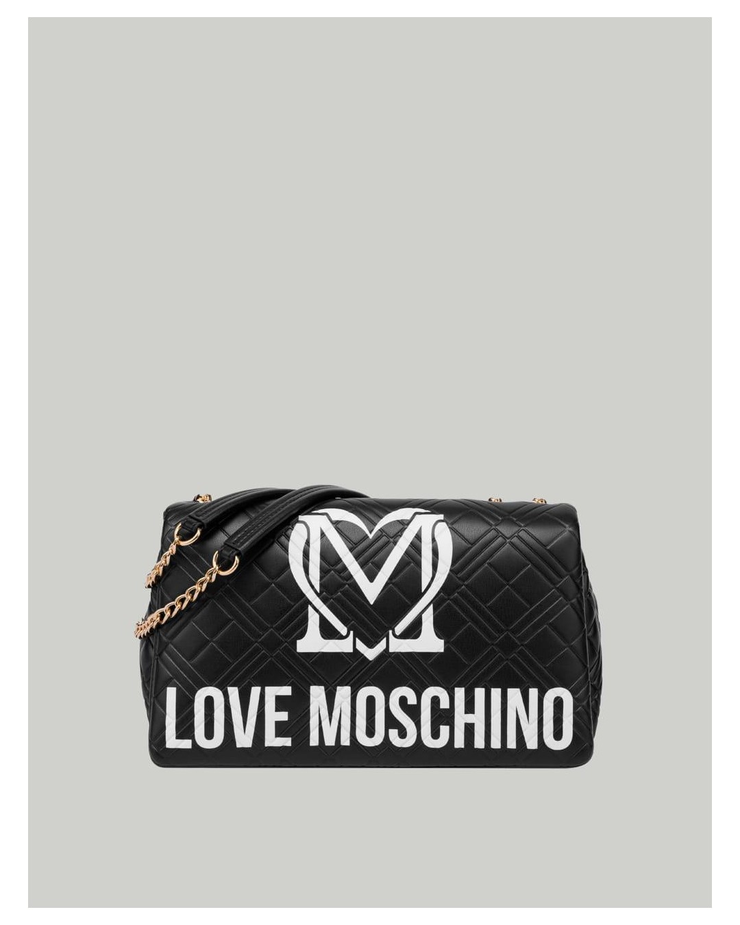 Love Moschino - Cartera Bandolera Negra Con Maxilogo "lettering" Dorado