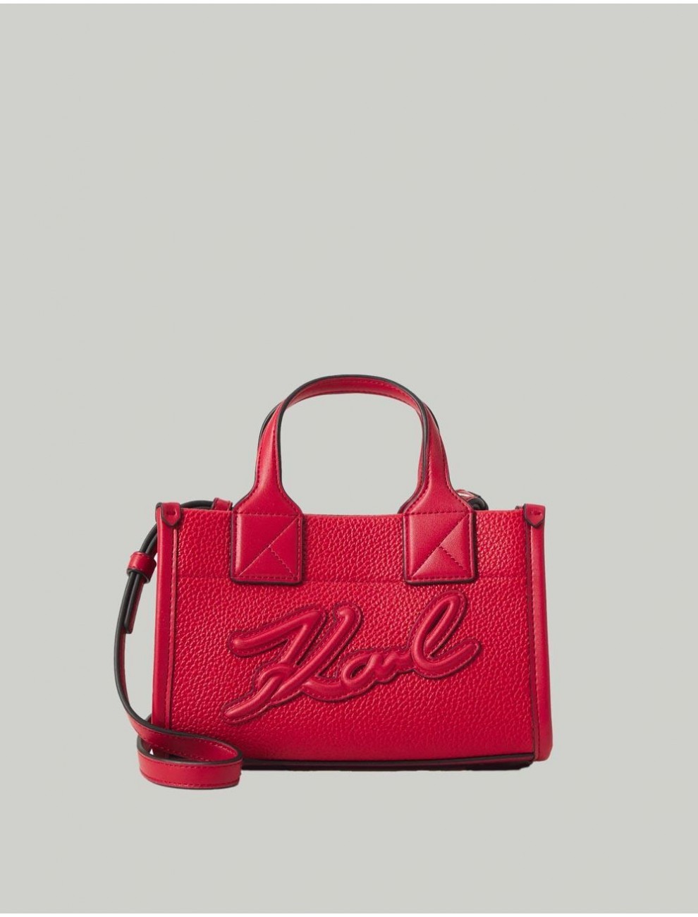BOLSO KARL LAGERFED K SKUARE SM TOTE GRAINY ROJO