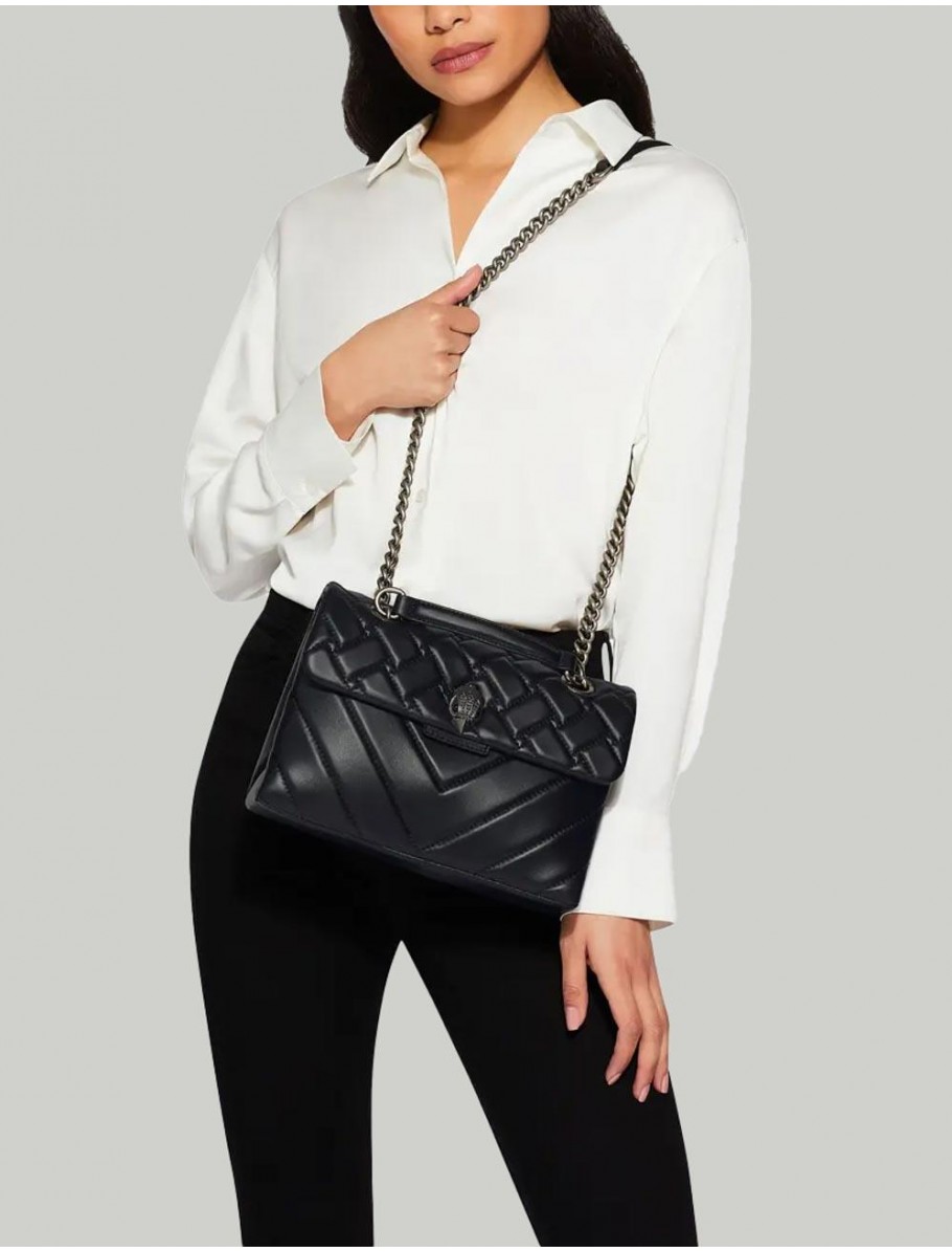 BOLSO KURT GEIGER LEATHER KENSINGTON X BAG NEGRO