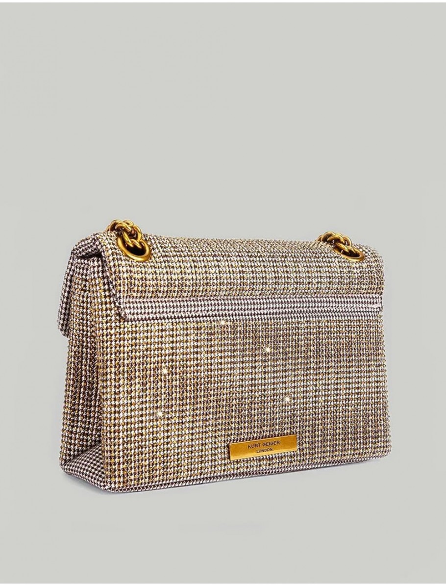 BOLSO KURT GEIGER FABRIC MINI KENSINGTON V BEIG