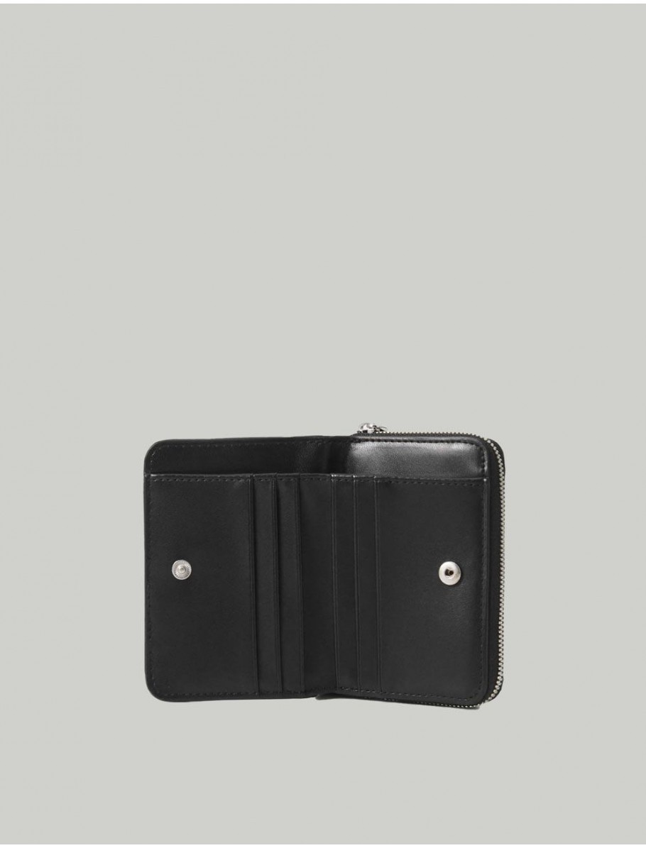CARTERA CALVIN KLEIN MINIMAL MONOGRAM MED ZIP AROUND NEGRO