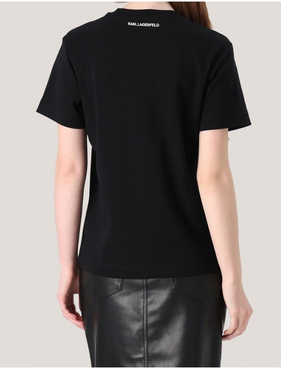 CAMISETA KARL LAGERFED IKON SKETCH CHOUPETTE TSHIRT NEGRO
