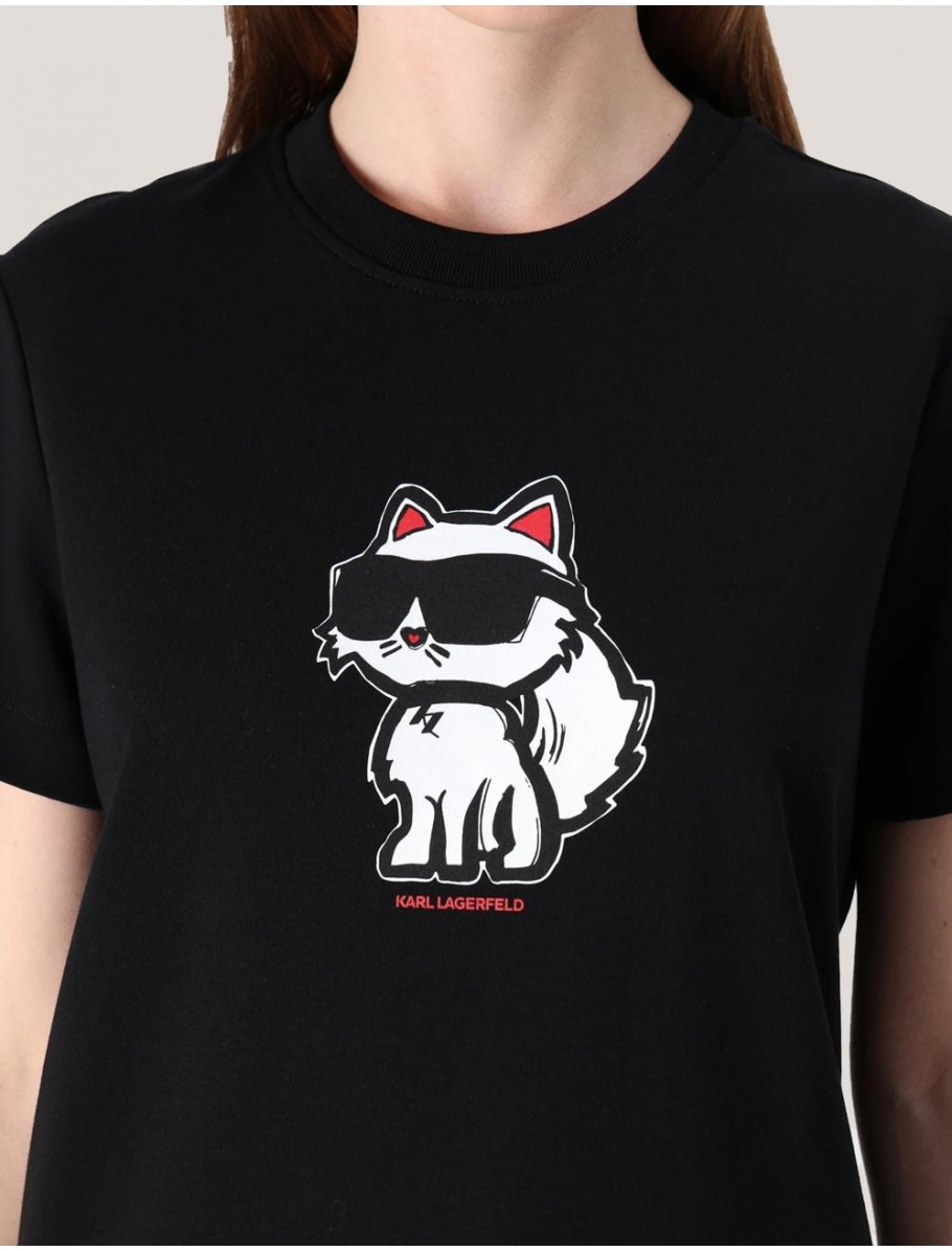 CAMISETA KARL LAGERFED IKON SKETCH CHOUPETTE TSHIRT NEGRO