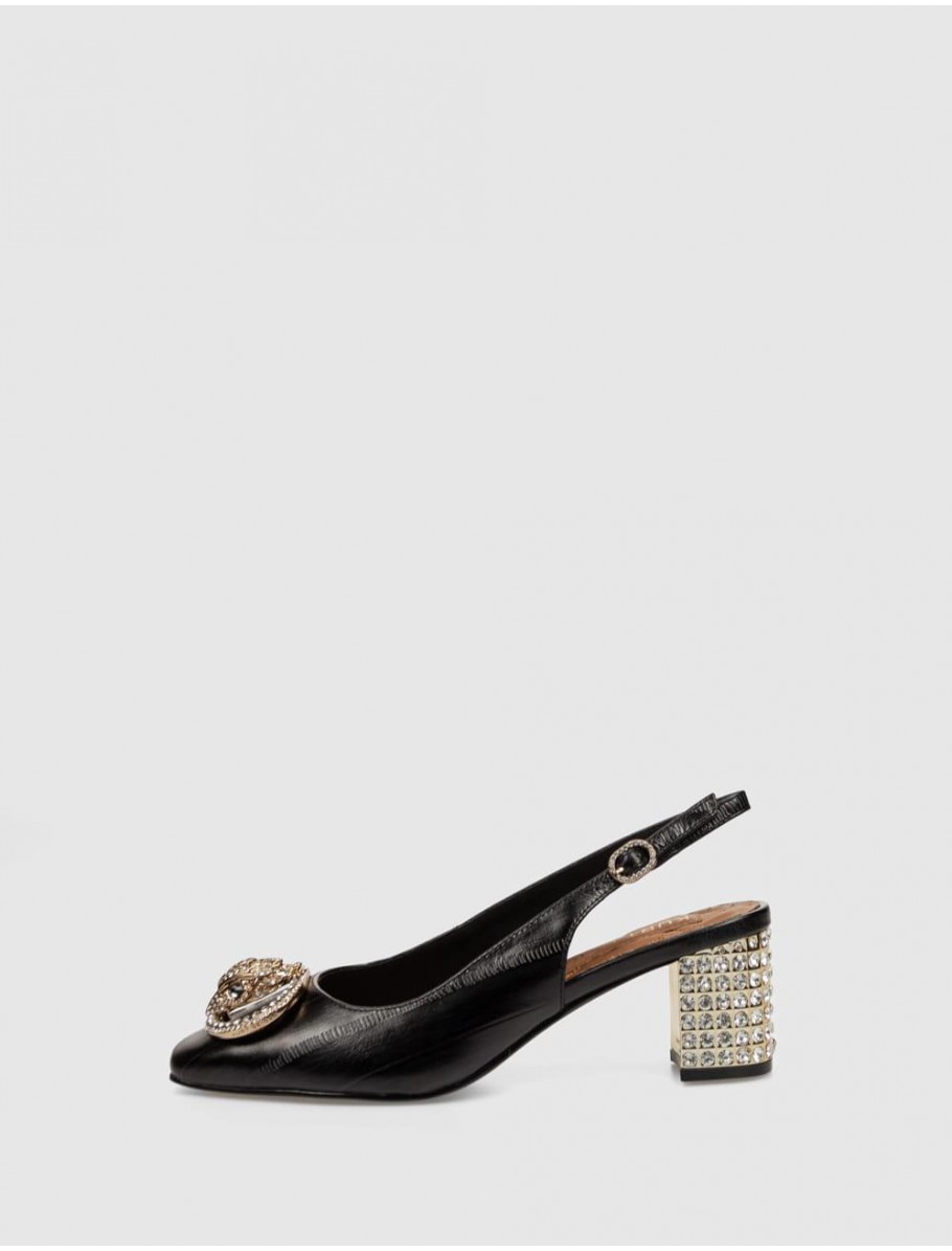 ZAPATO KURT GEIGER CHELSEA BLOCK SLINGBACK NEGRO