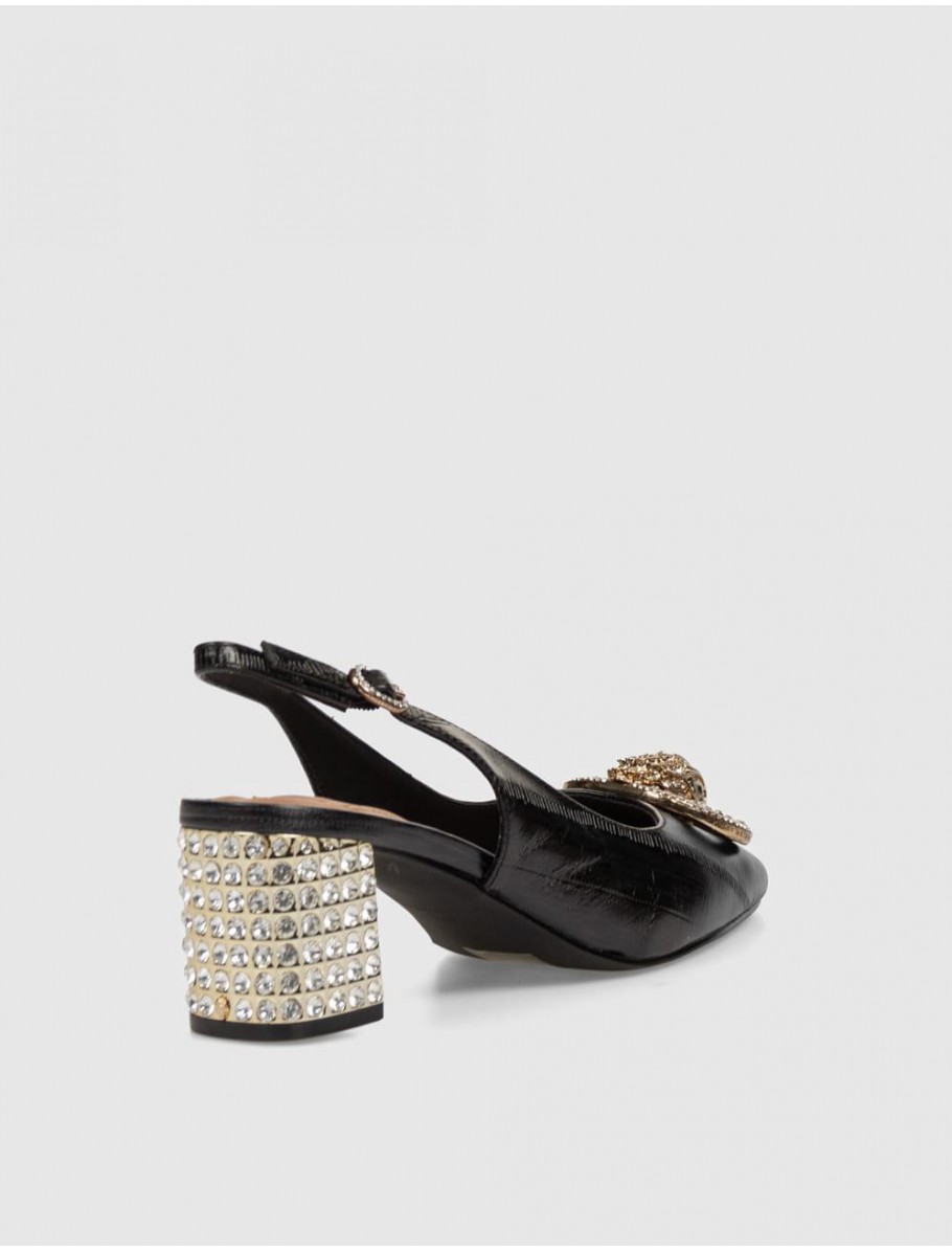 ZAPATO KURT GEIGER CHELSEA BLOCK SLINGBACK NEGRO