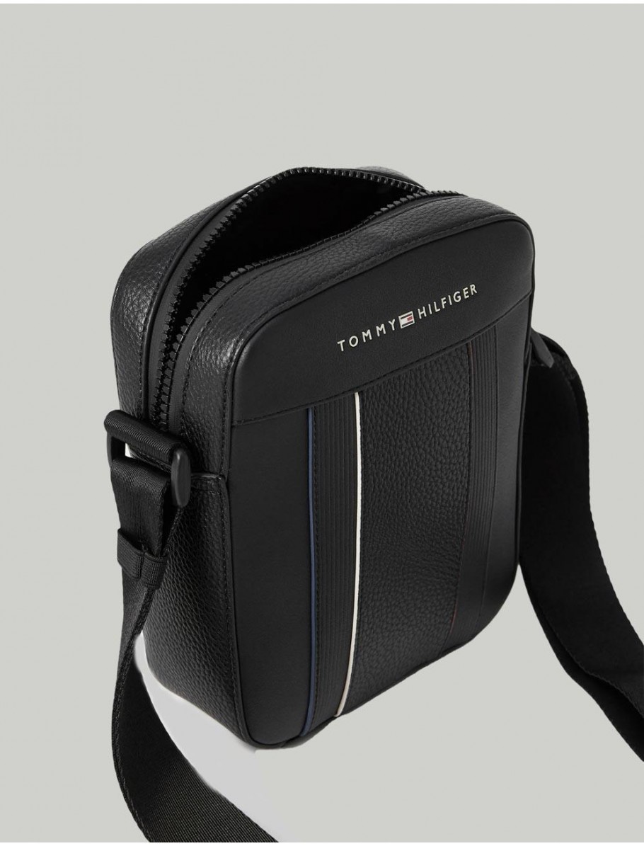 BANDOLERA TOMMY HILFIGER TH FOUNDATION MINIREPORTER NEGRO