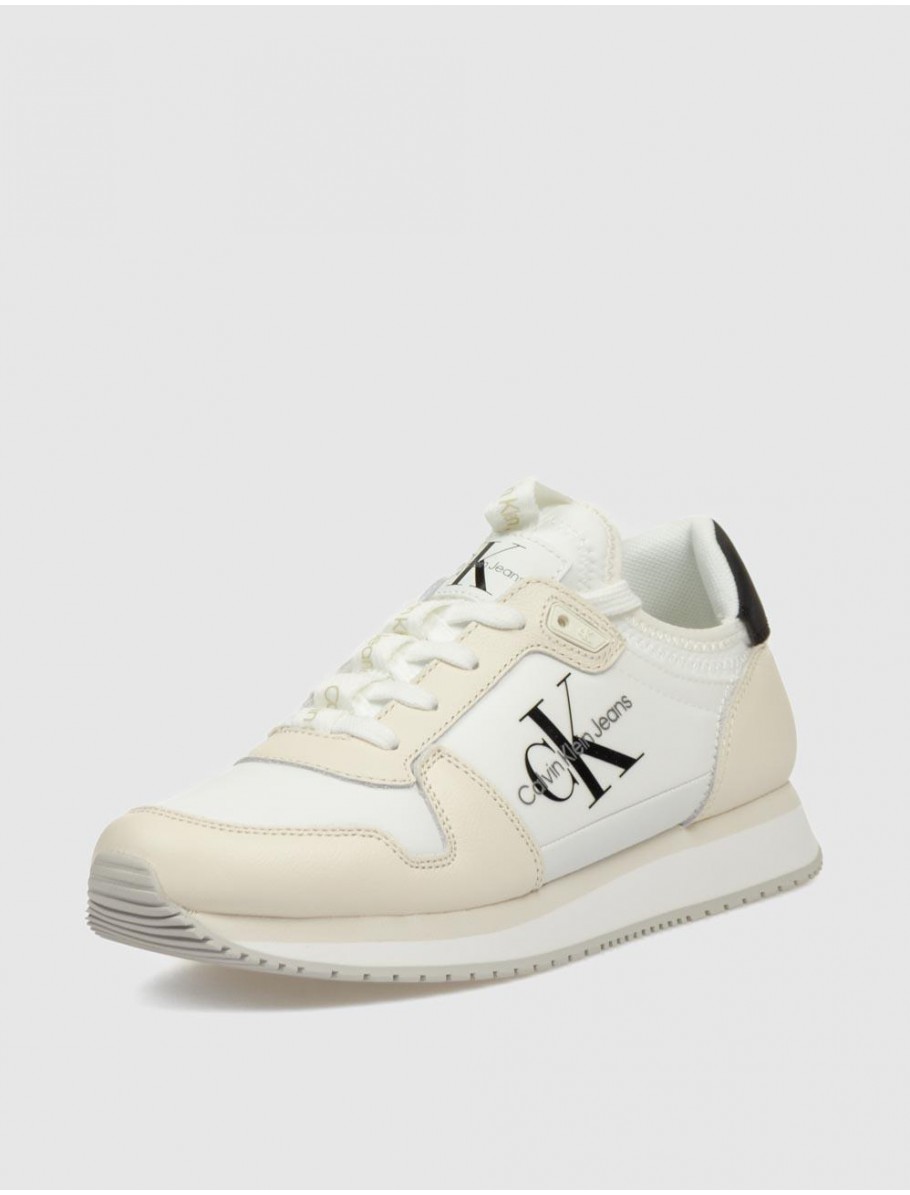 ZAPATILLA CALVIN KLEIN RUNNER SOCK LACEUP MLLTH BLANCO