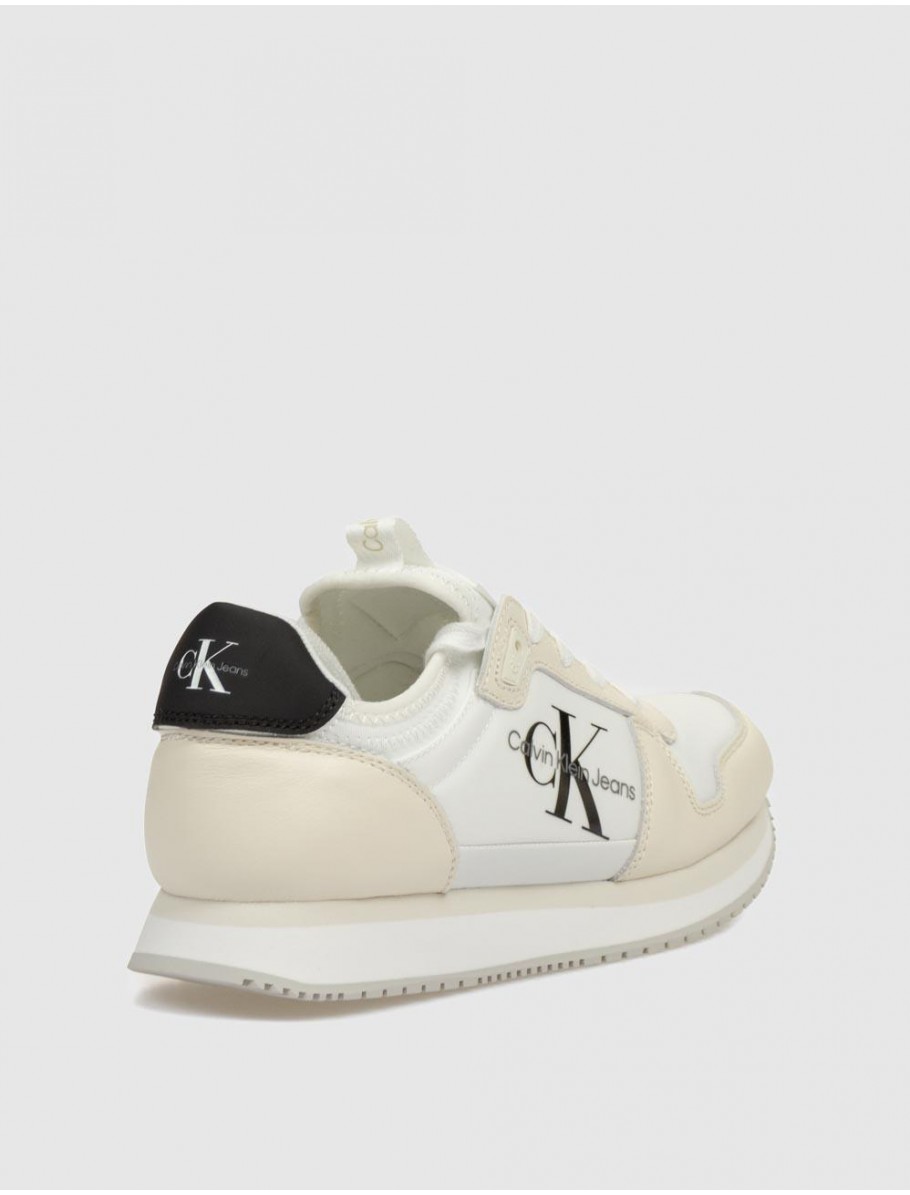 ZAPATILLA CALVIN KLEIN RUNNER SOCK LACEUP MLLTH BLANCO
