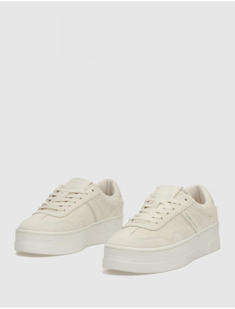 ZAPATILLA TOMMY HILFIGER THE GREENWICH FLATFORM ELEVATED BEIG