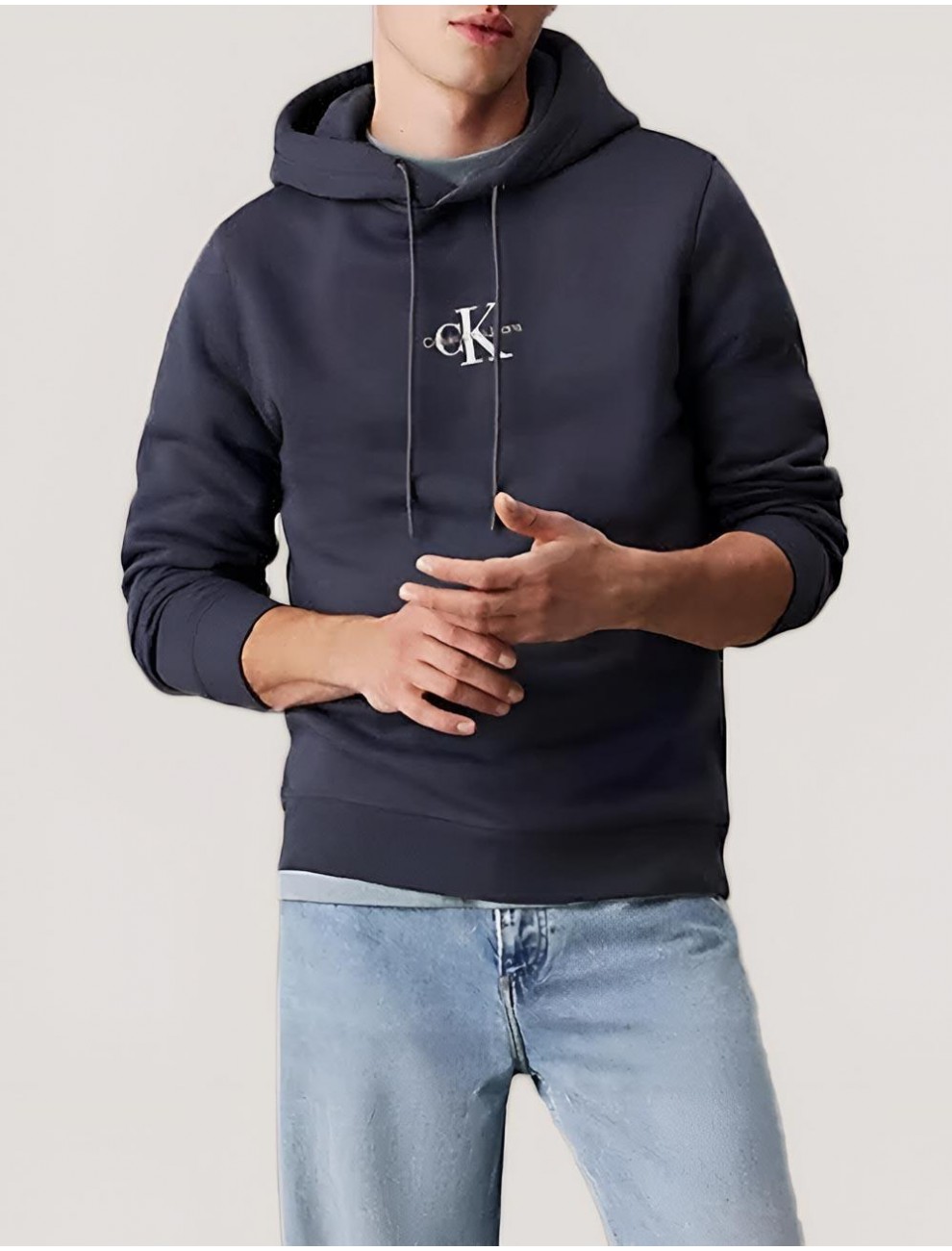 SUDADERA CALVIN KLEIN MONOLOGO HOODIE MARINO