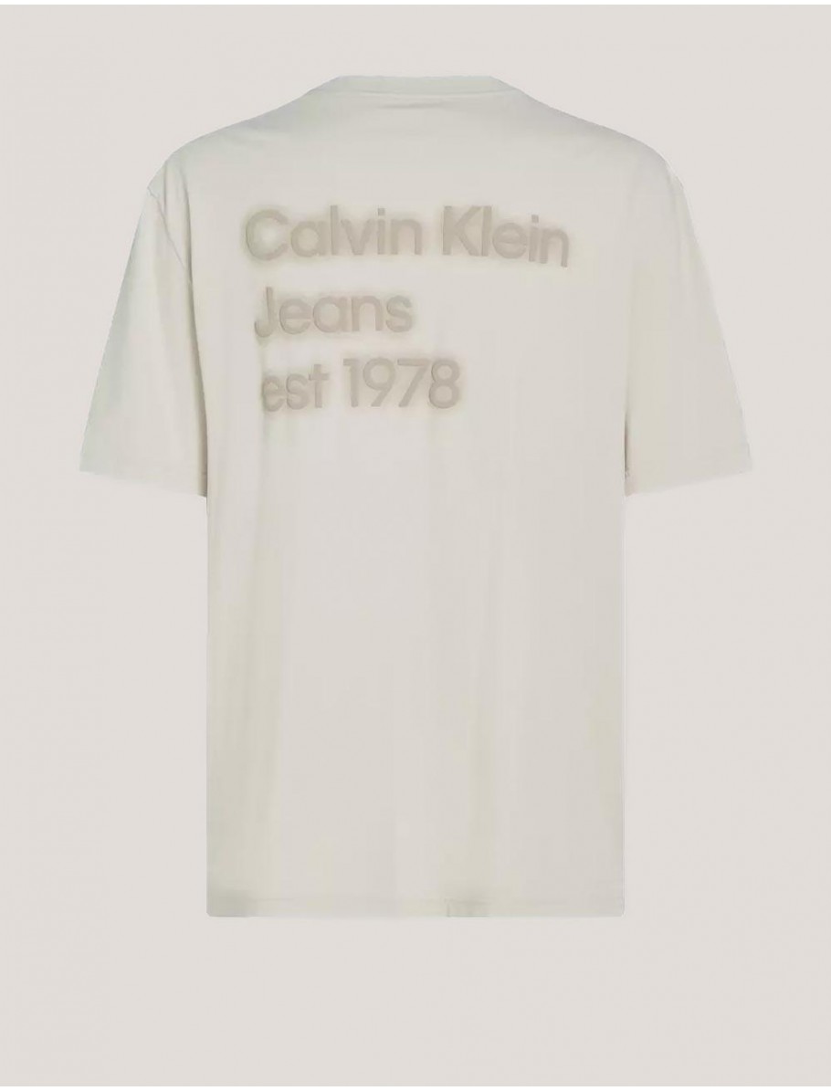 CAMISETA CALVIN KLEIN WASHED PUFF PRINT TEE BEIG