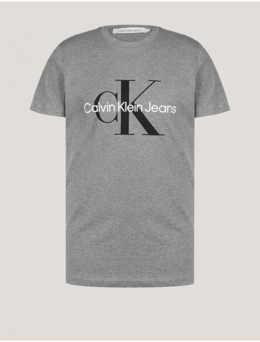CAMISETA CALVIN KLEIN CORE MONOLOGO SLIM TEE GRIS