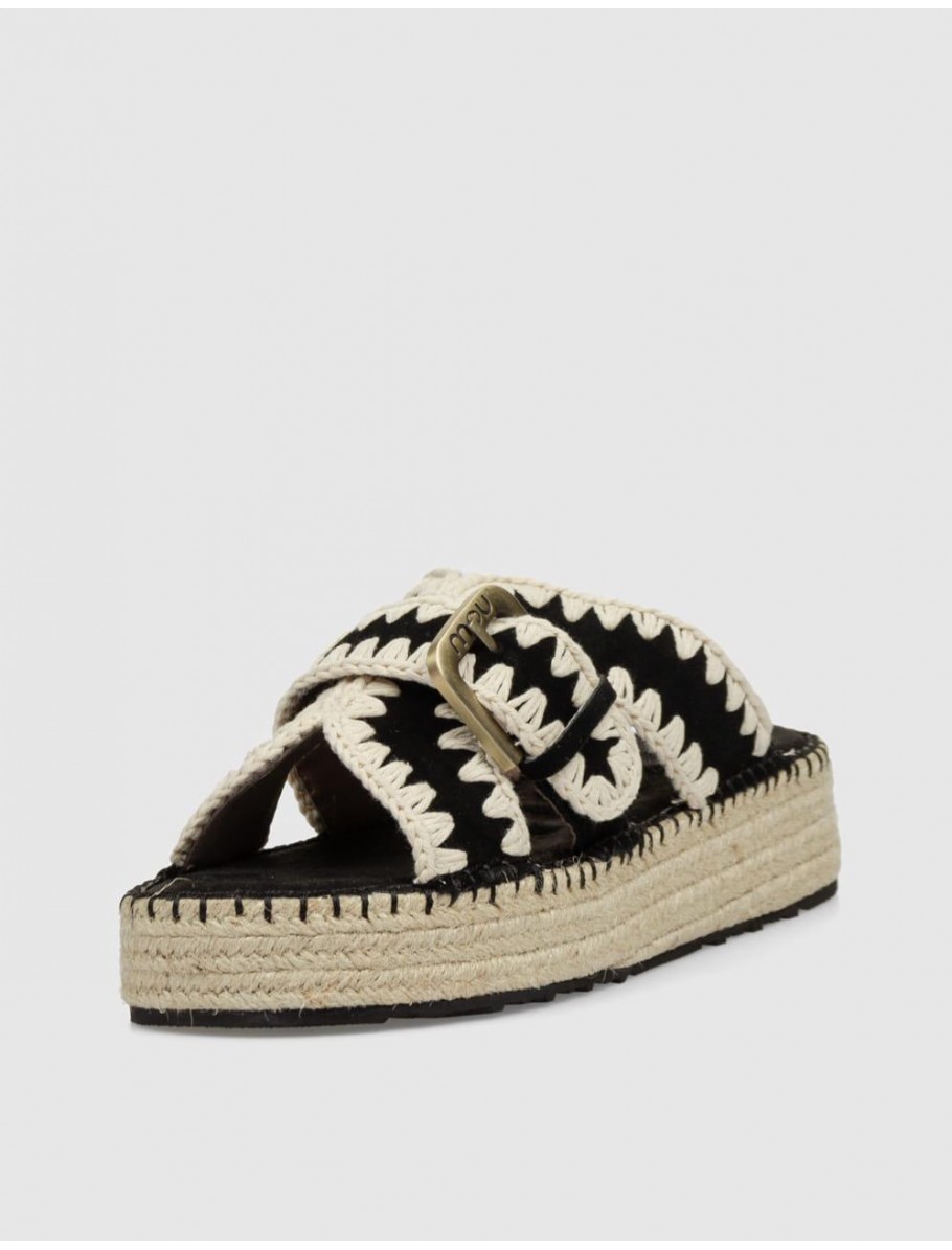 SANDALIA MOU JUTE SANDAL NEGRO