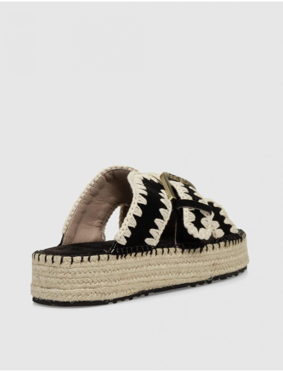 SANDALIA MOU JUTE SANDAL NEGRO
