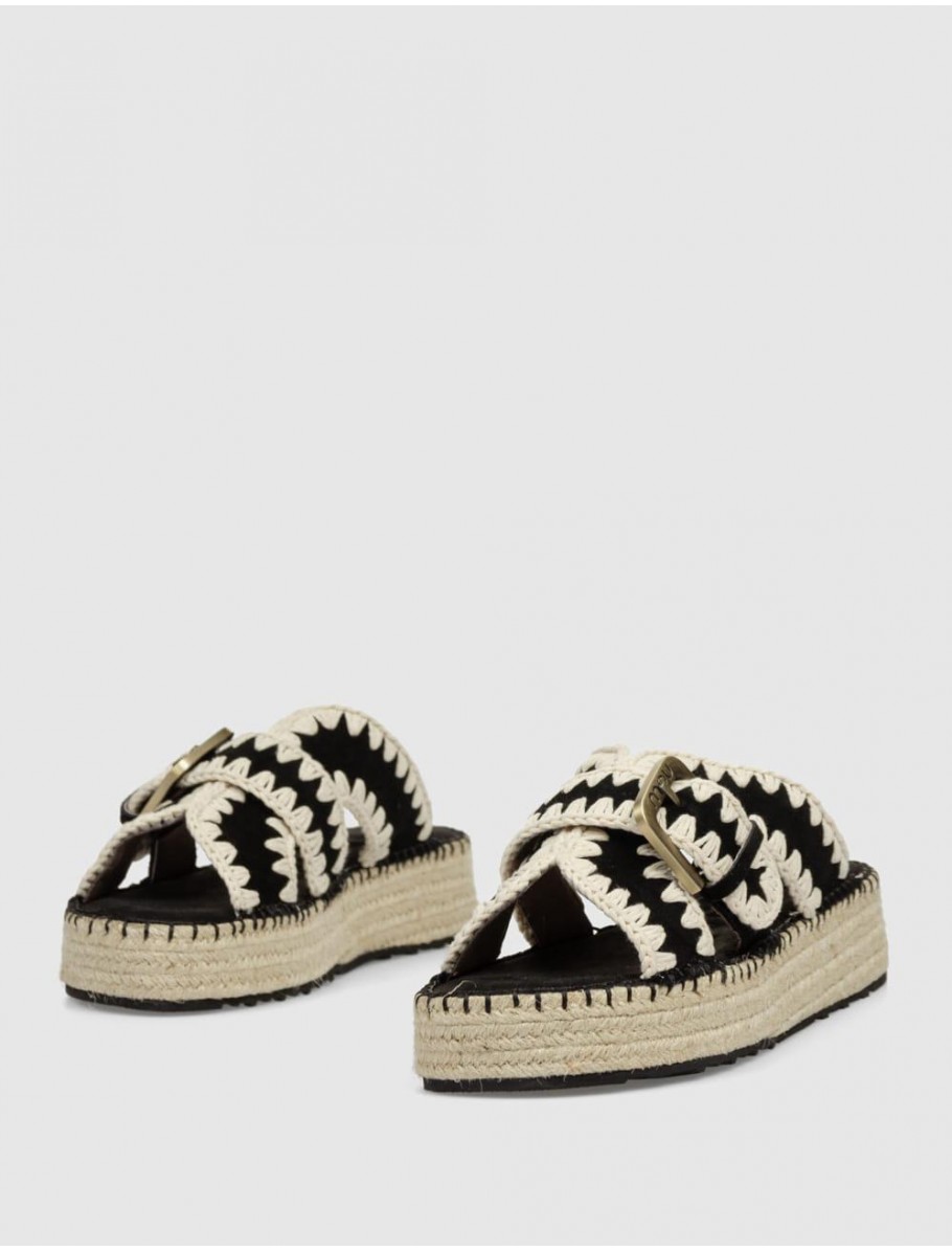 SANDALIA MOU JUTE SANDAL NEGRO