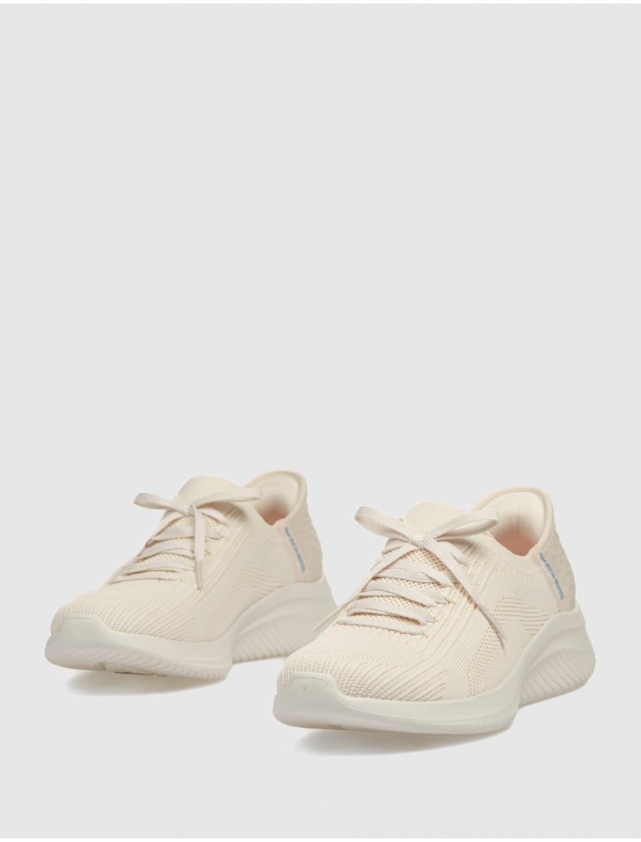 ZAPATILLA SKECHERS SLIP INS ULTRA FLEX 30 BRILLI NATURAL