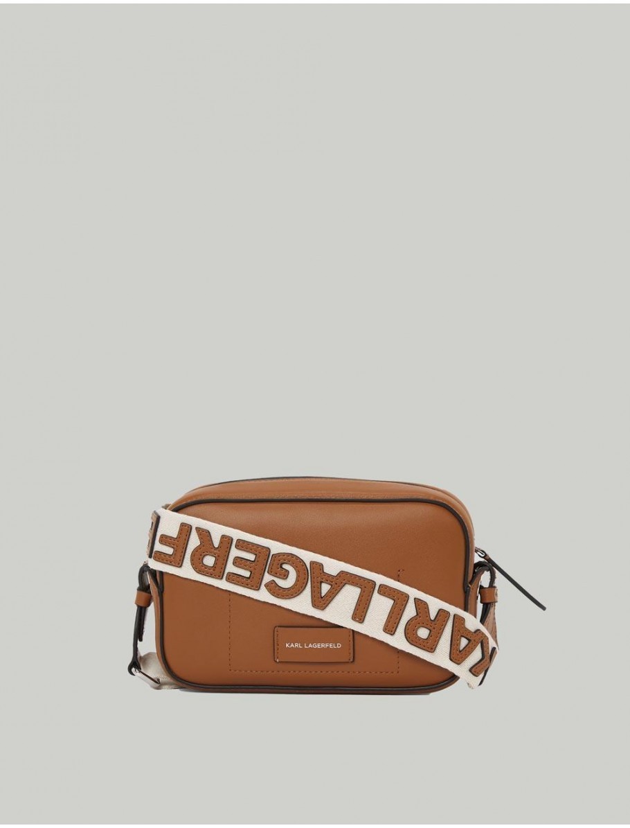 BOLSO KARL LAGERFED K CIRCLE CAMERA BAG PERFORATED MARRoN