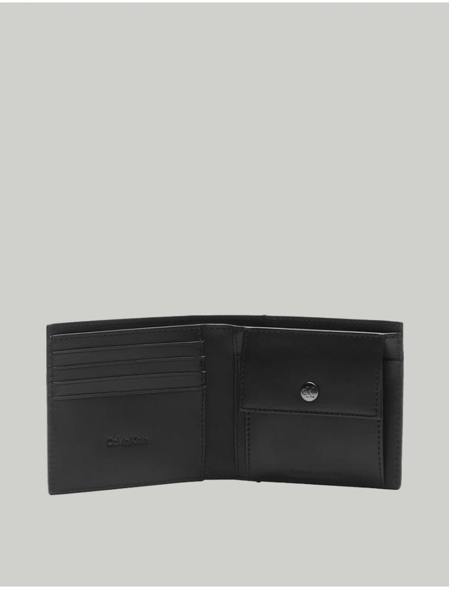 CARTERA CALVIN KLEIN MATTE AOP BILLFOLD W COIN NEGRO
