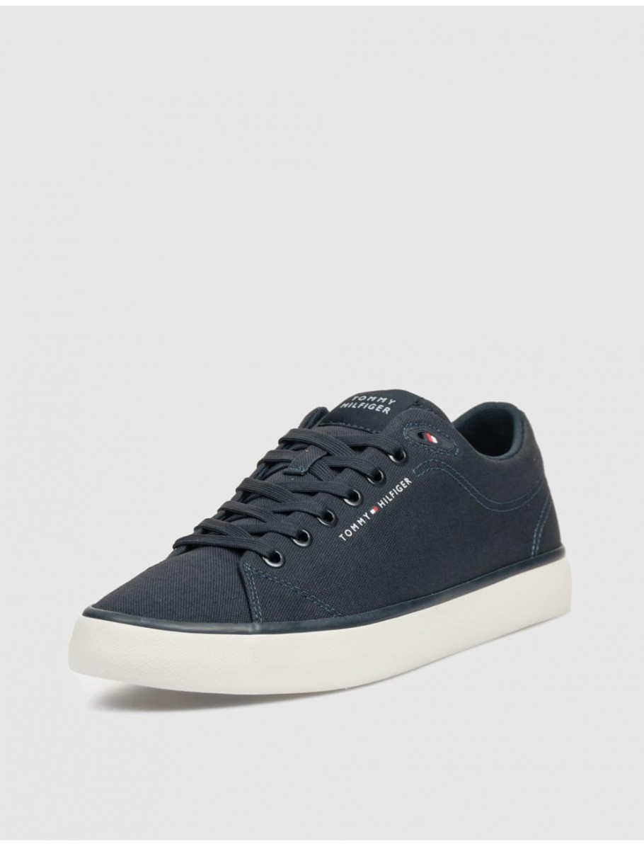 ZAPATILLA TOMMY HILFIGER TH HI VULC LOW CORE CANVAS MARINO