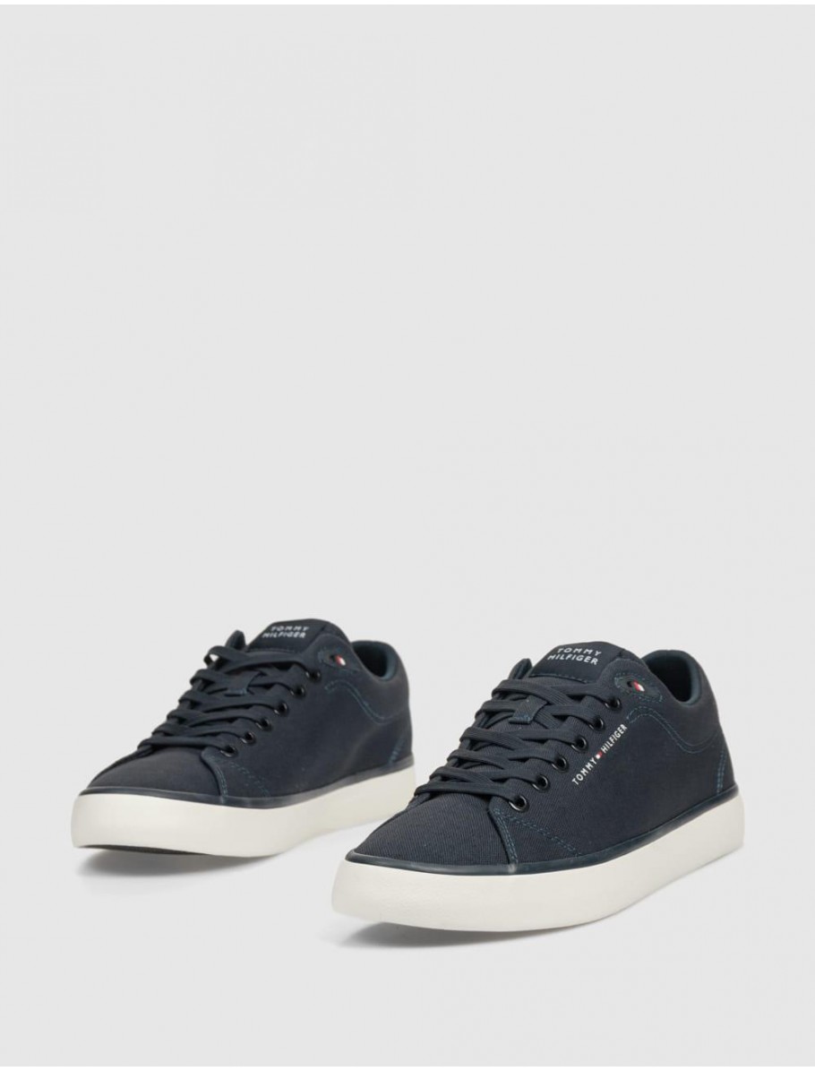 ZAPATILLA TOMMY HILFIGER TH HI VULC LOW CORE CANVAS MARINO