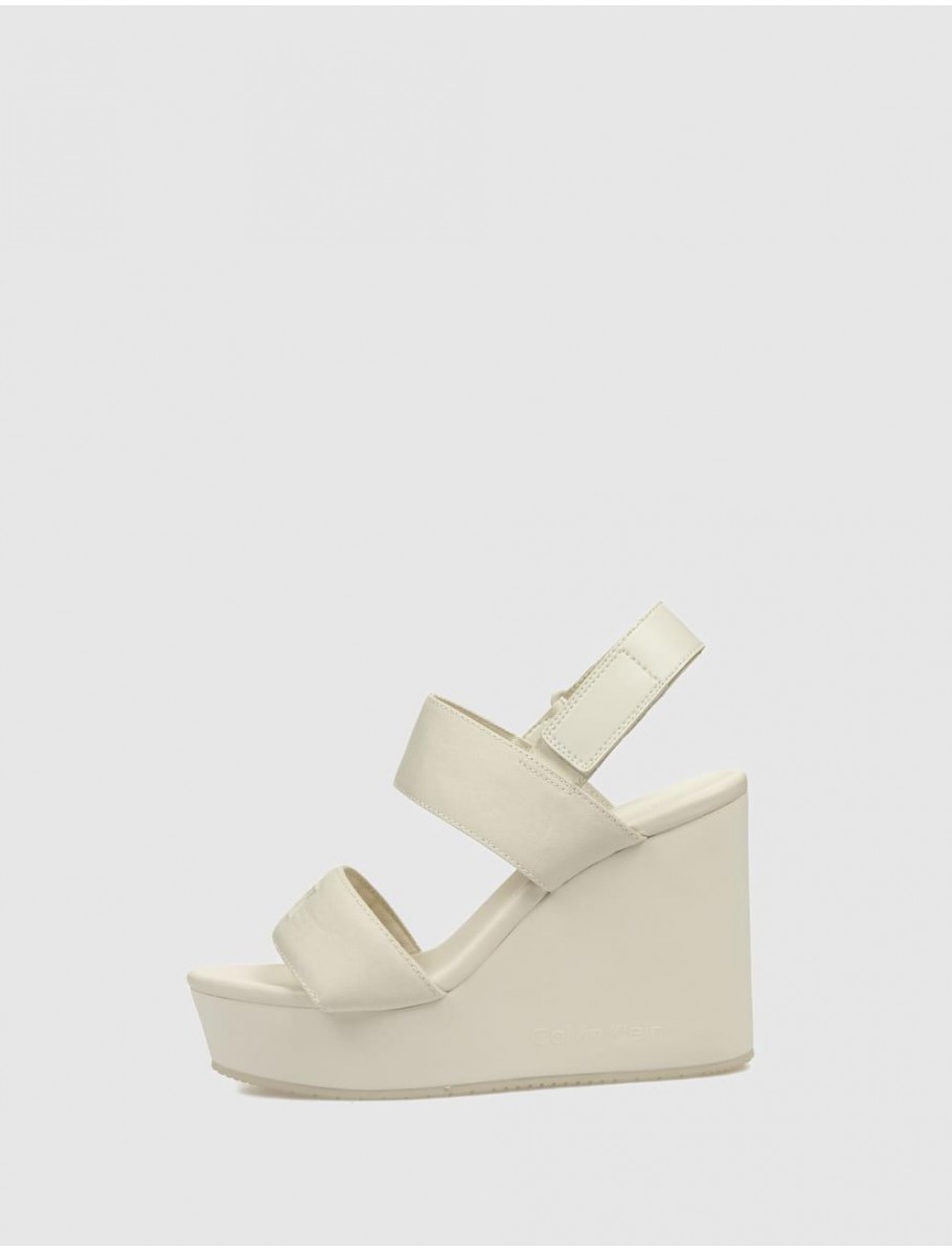 SANDALIA CALVIN KLEIN WEDGE SANDAL WEBBING IN BEIG