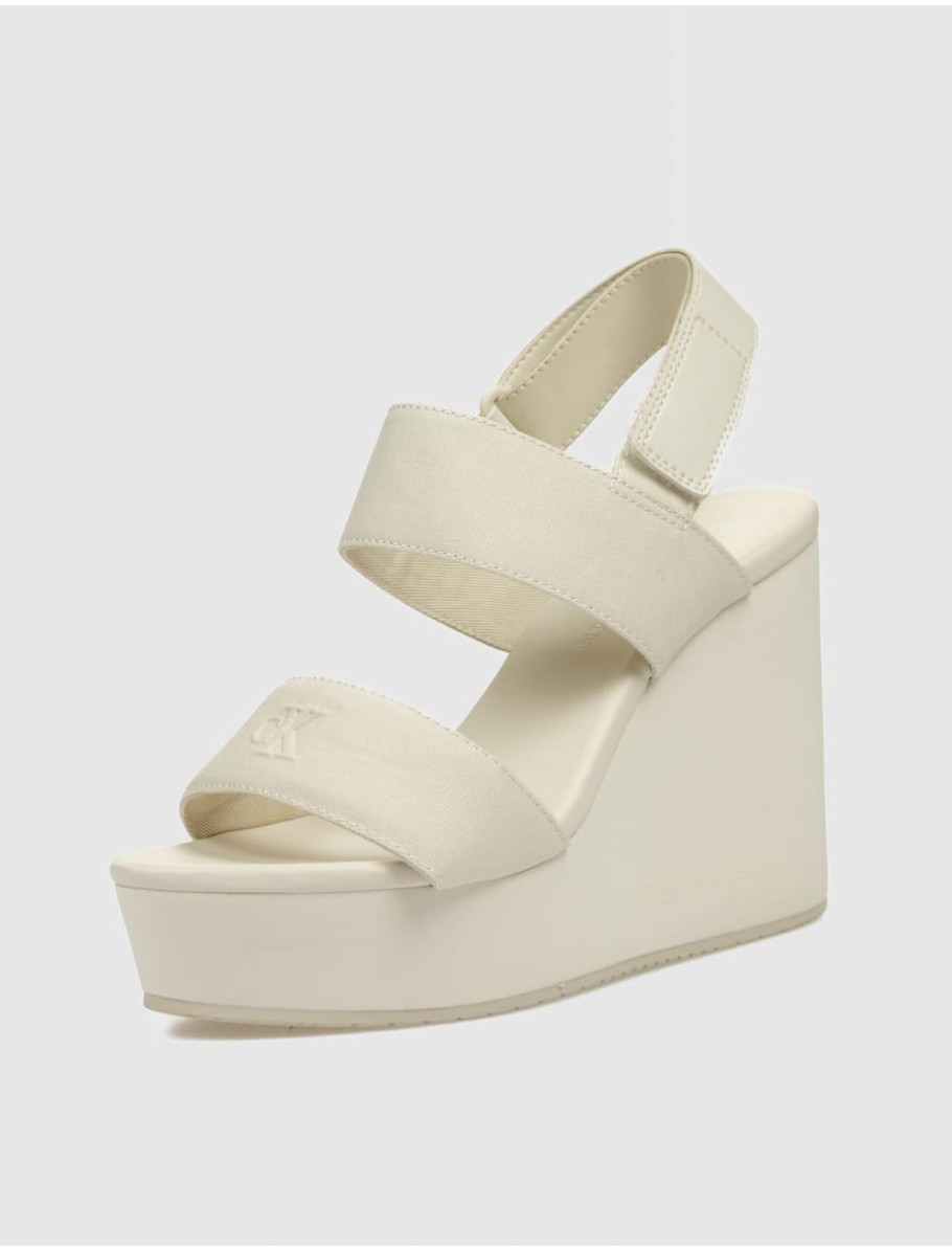 SANDALIA CALVIN KLEIN WEDGE SANDAL WEBBING IN BEIG