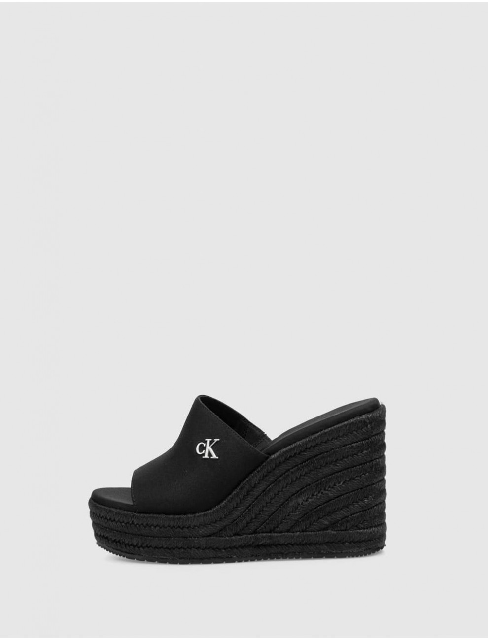 SANDALIA CALVIN KLEIN WEDGE ROPE SLIDE MG NEGRO