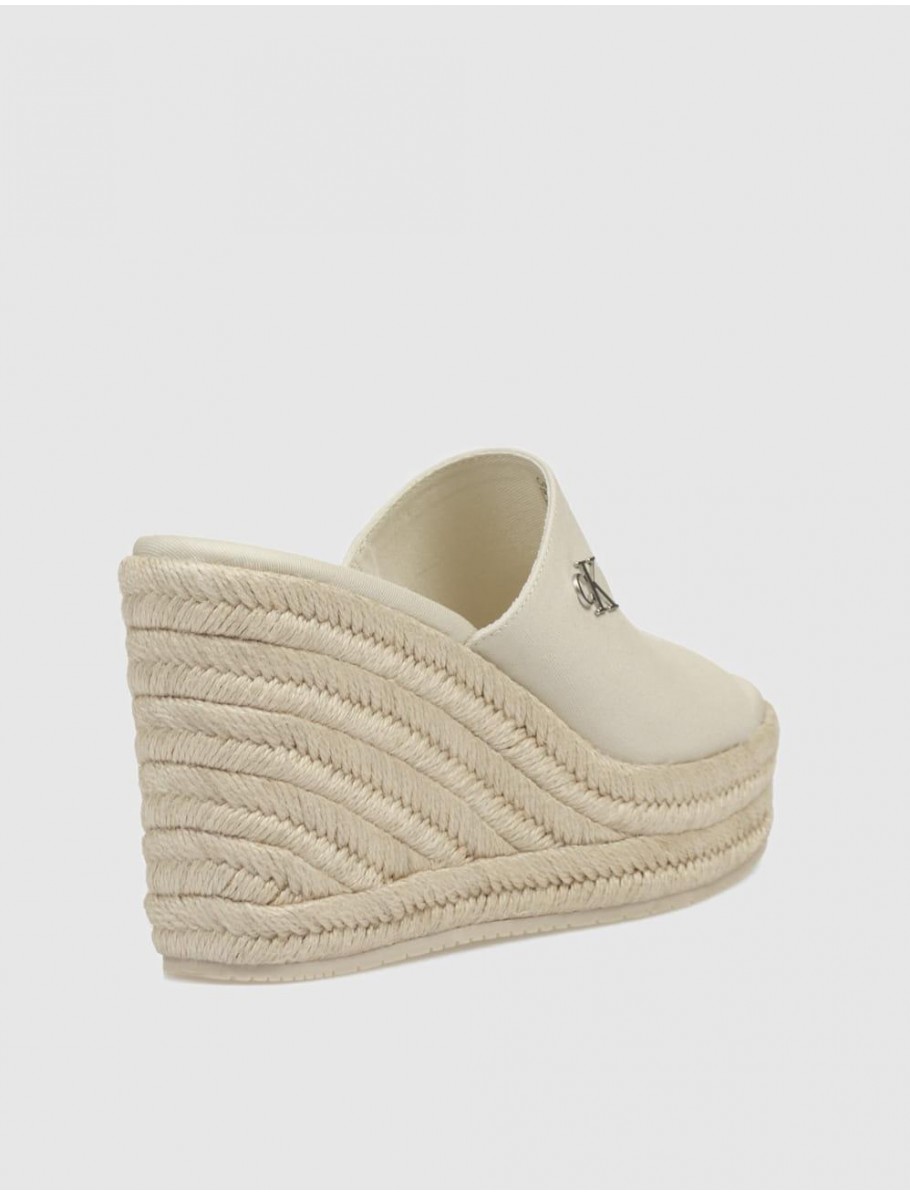 SANDALIA CALVIN KLEIN WEDGE ROPE SLIDE MG BEIG