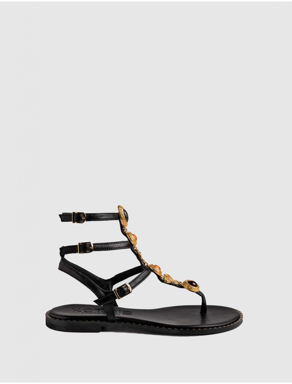 SANDALIA KOTRIS ALKYONE FLAT NEGRO