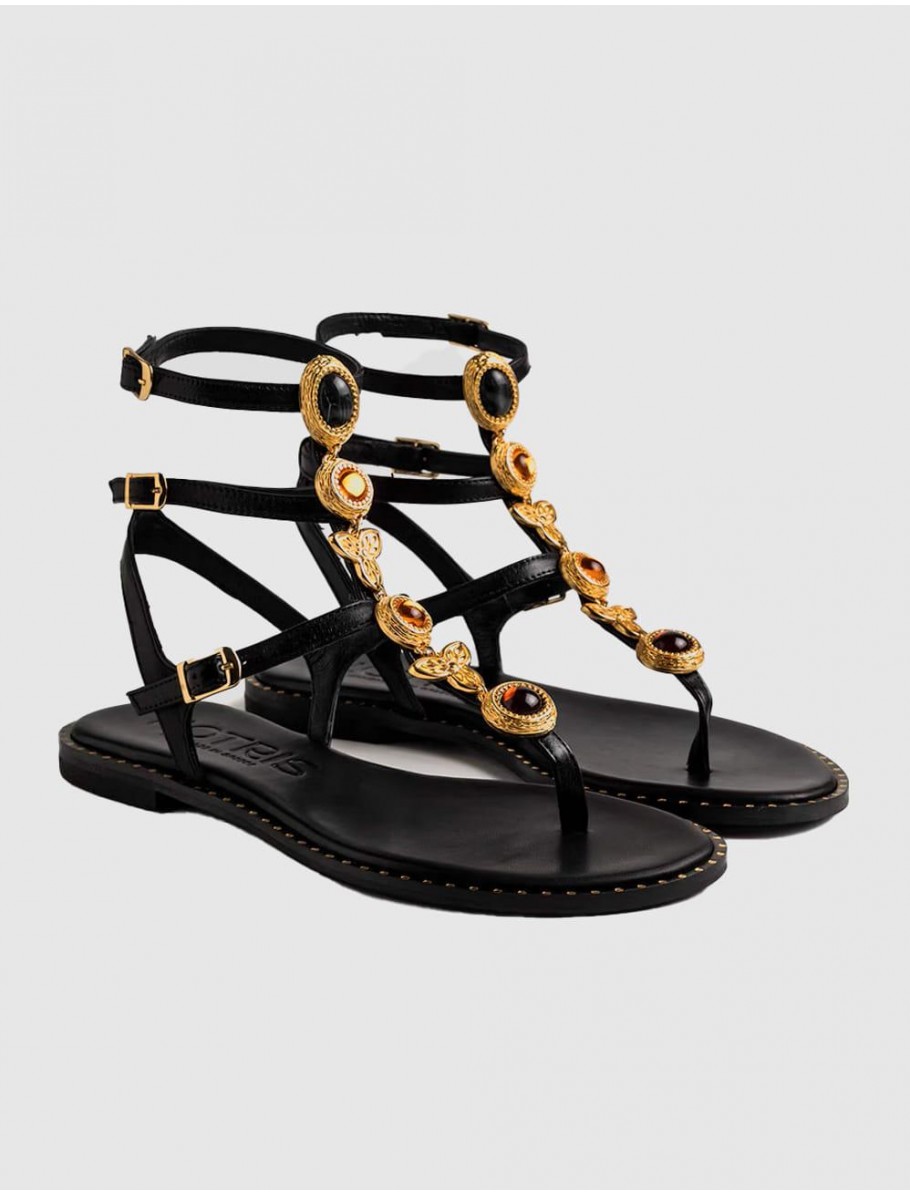 SANDALIA KOTRIS ALKYONE FLAT NEGRO