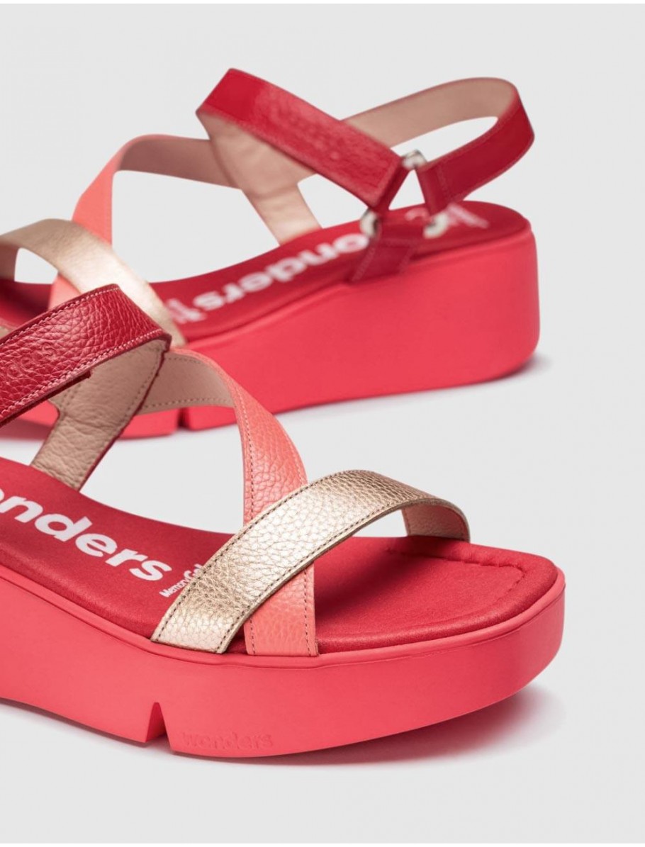 SANDALIA WONDERS B7950 ROJO