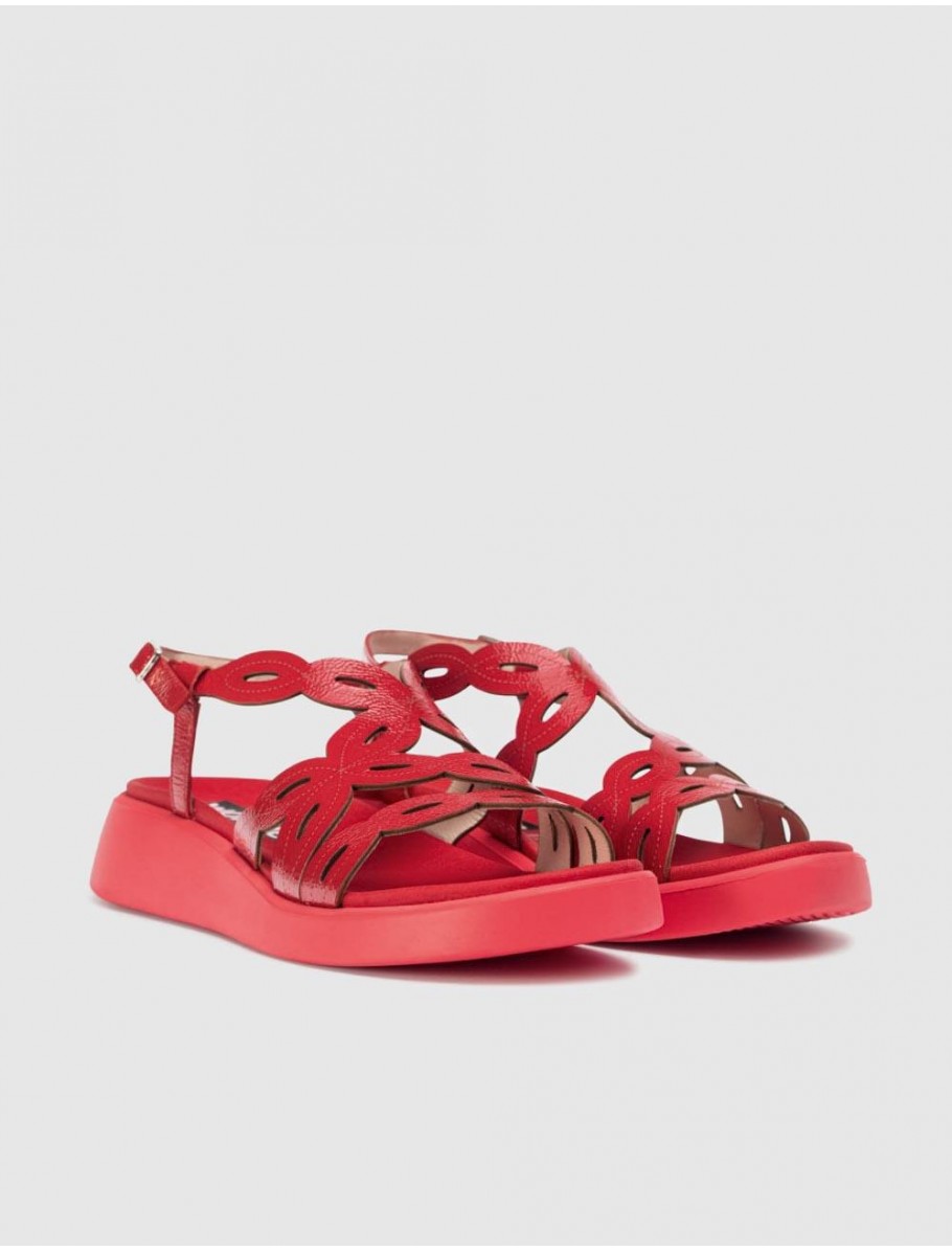 SANDALIA WONDERS C 6542 ROJO