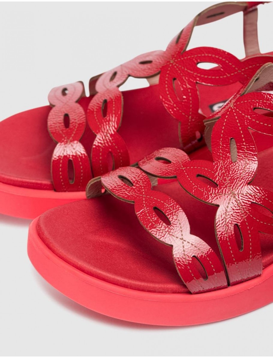 SANDALIA WONDERS C 6542 ROJO
