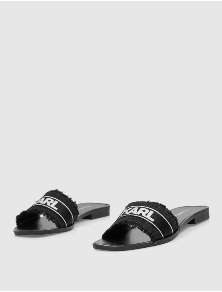 CHANCLA KARL LAGERFELD SKOOT II BORDER SLIDE NEGRO