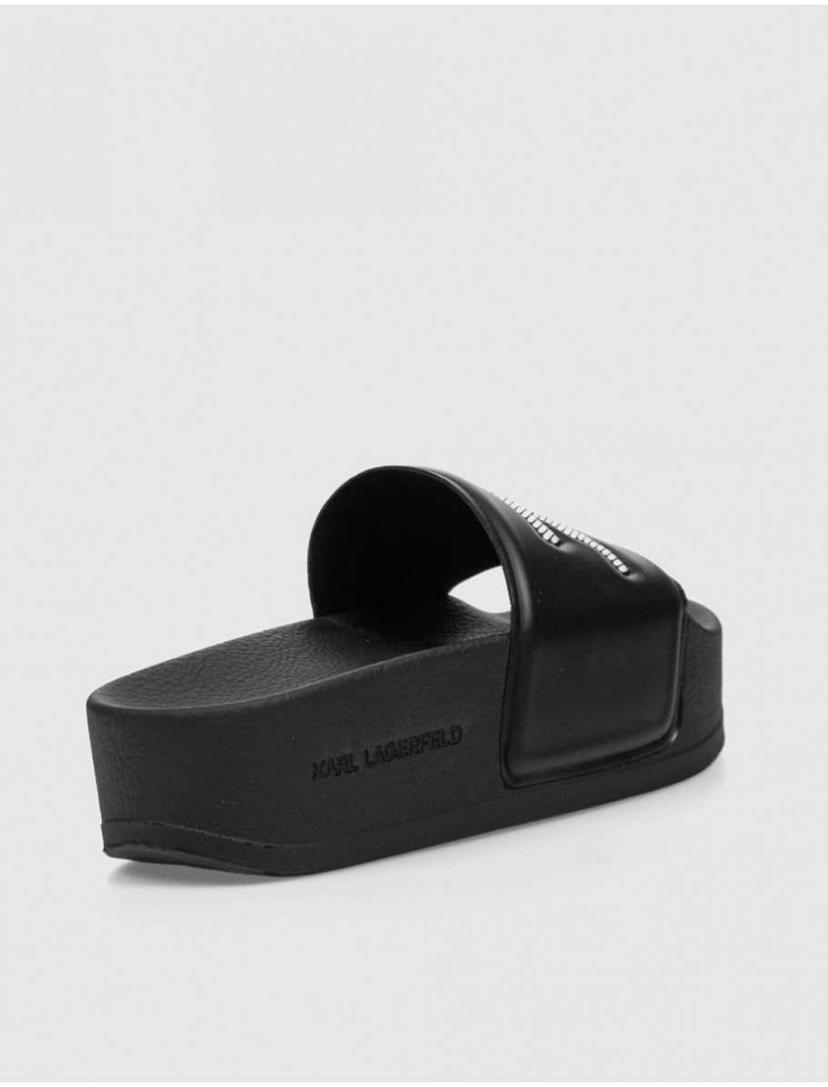 CHANCLA KARL LAGERFELD KONDO MAXI WHIPSTITCH SLIDE NEGRO