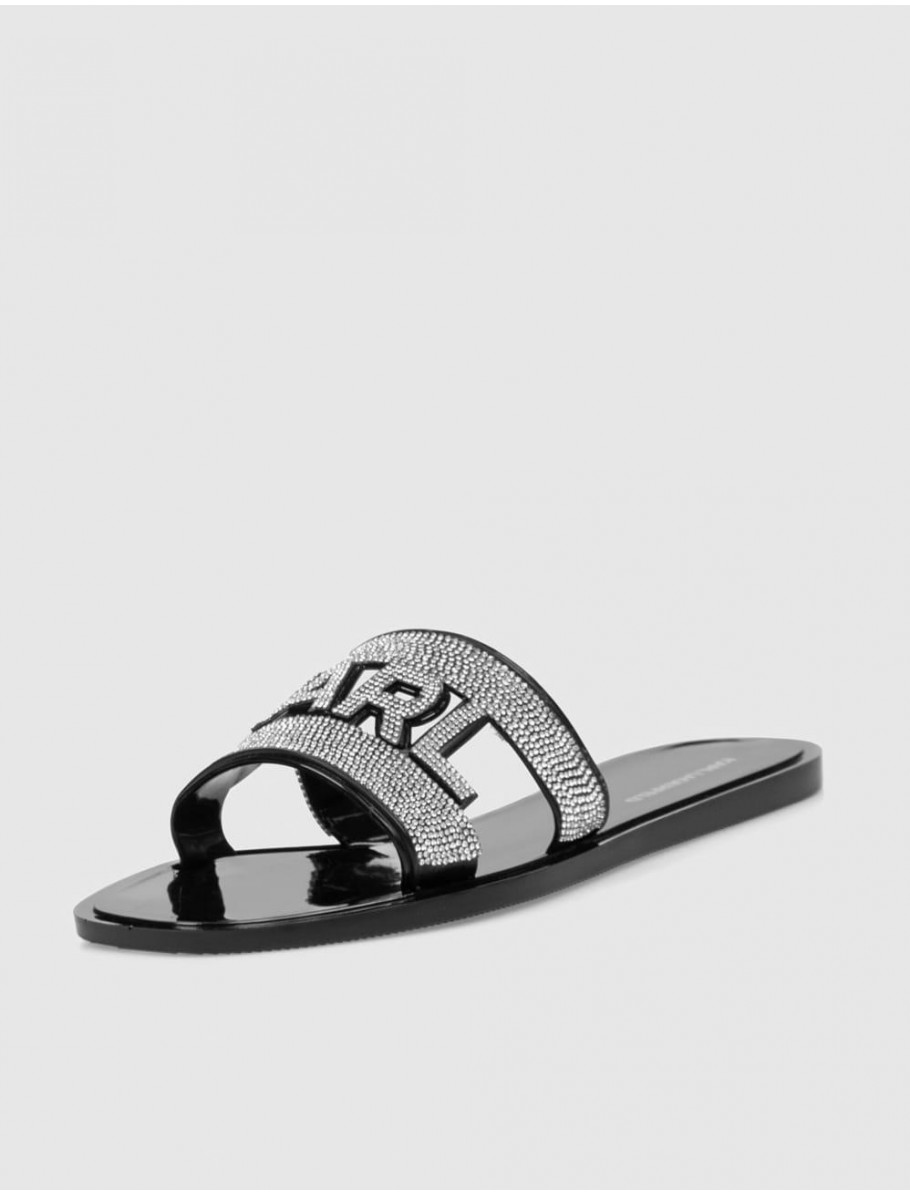 CHANCLA KARL LAGERFELD JELLY III SPARKLE CUT OUT NEGRO